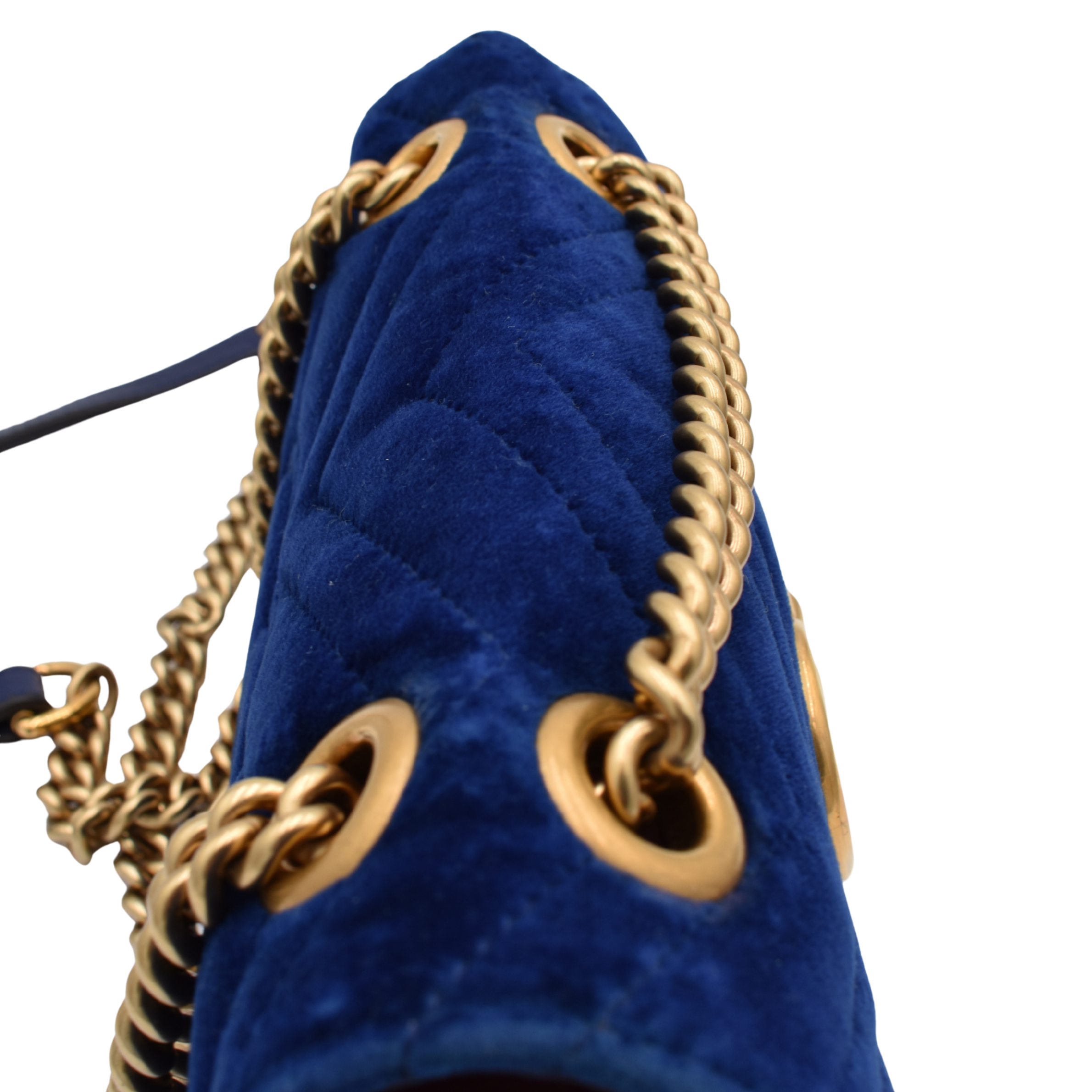 Blue Velvet Small Marmont Bag
