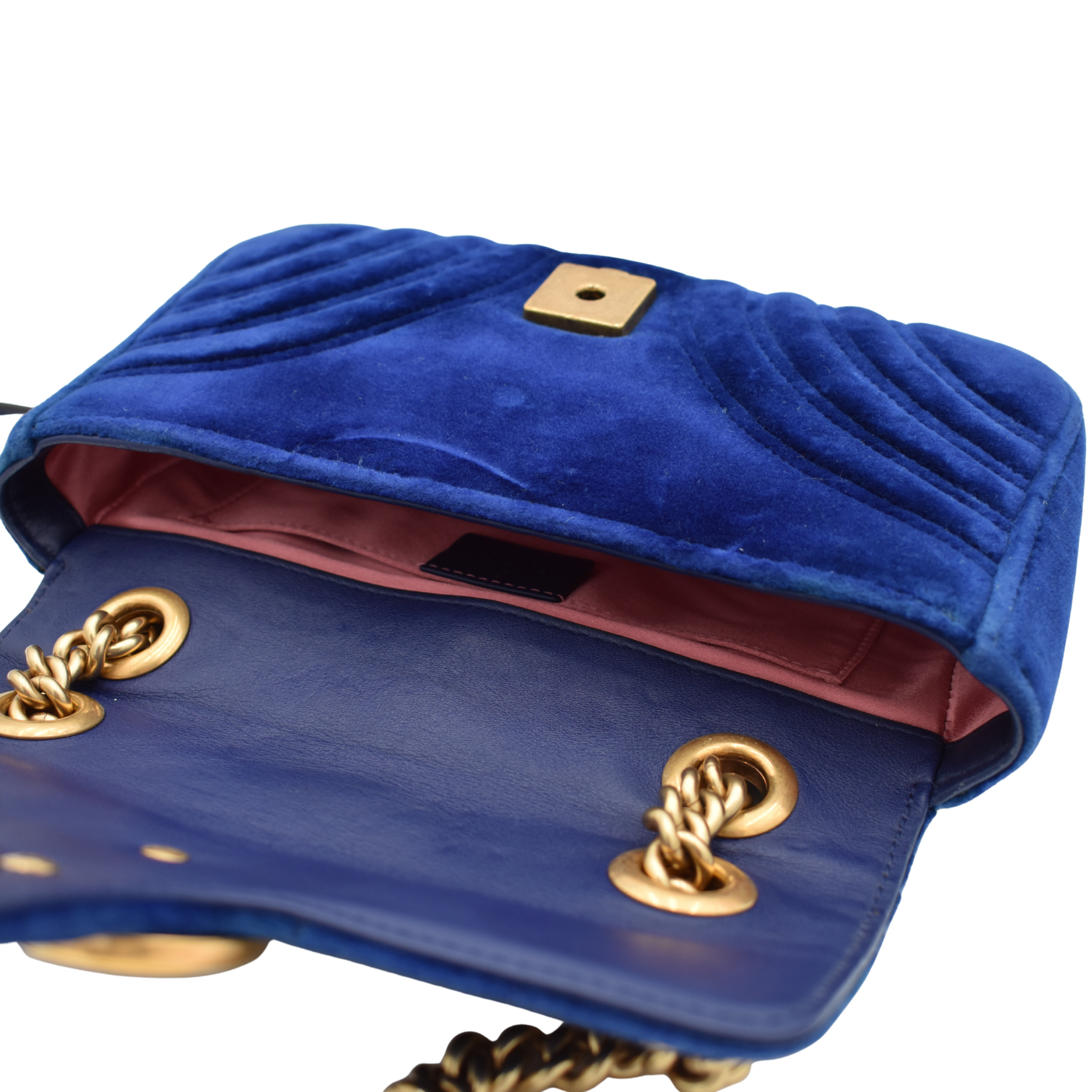 Blue Velvet Small Marmont Bag