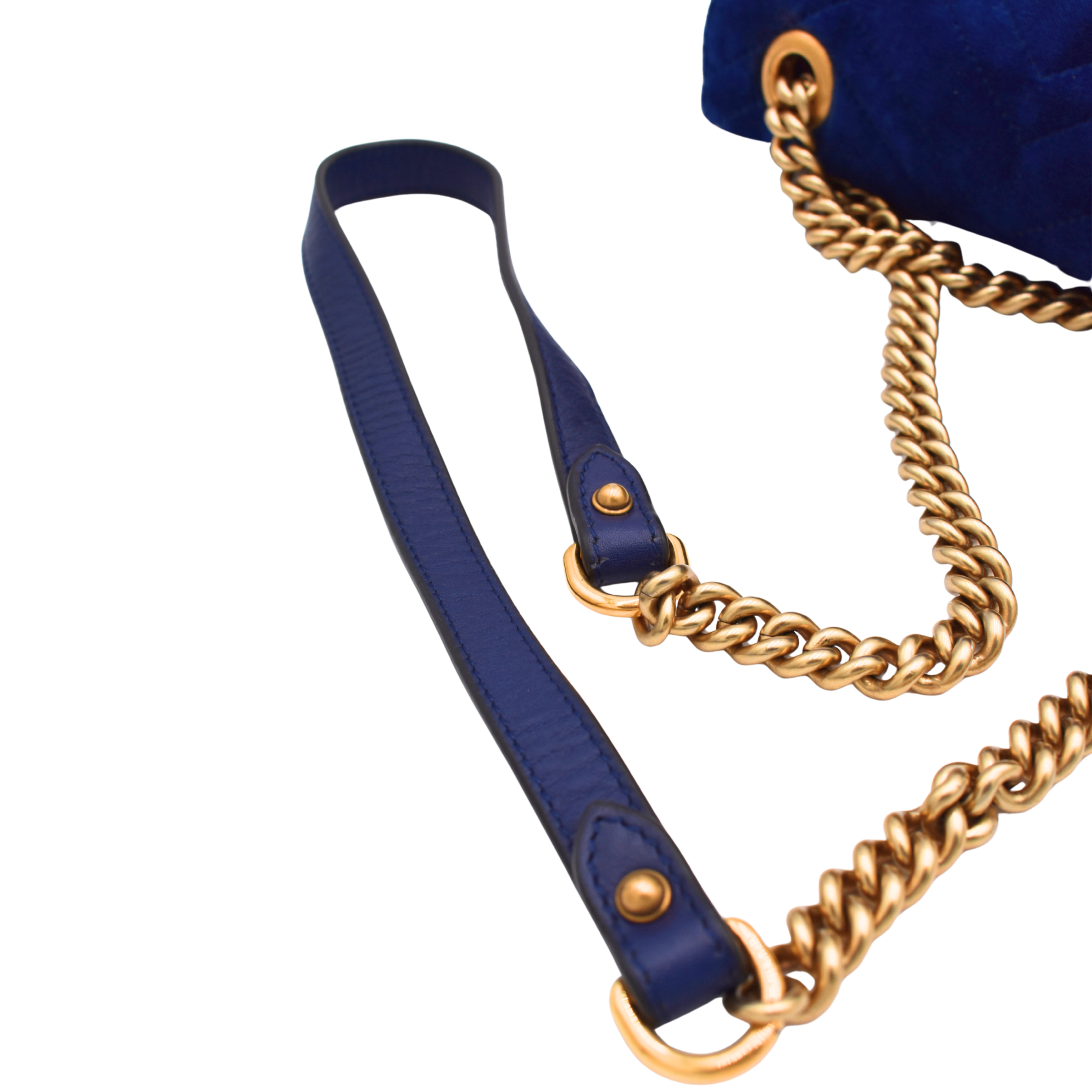Blue Velvet Small Marmont Bag