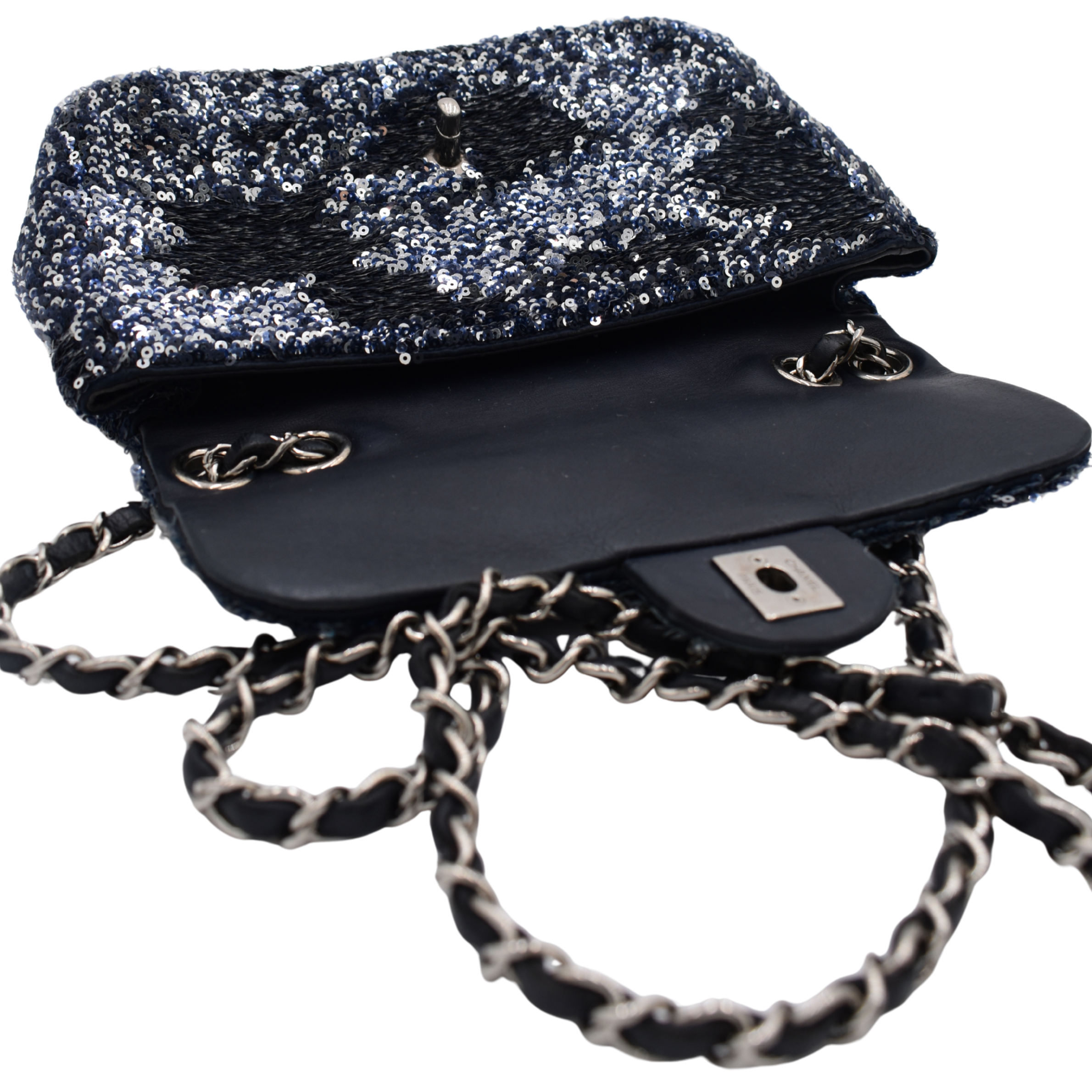 Blue/Silver Sequin Single Flap