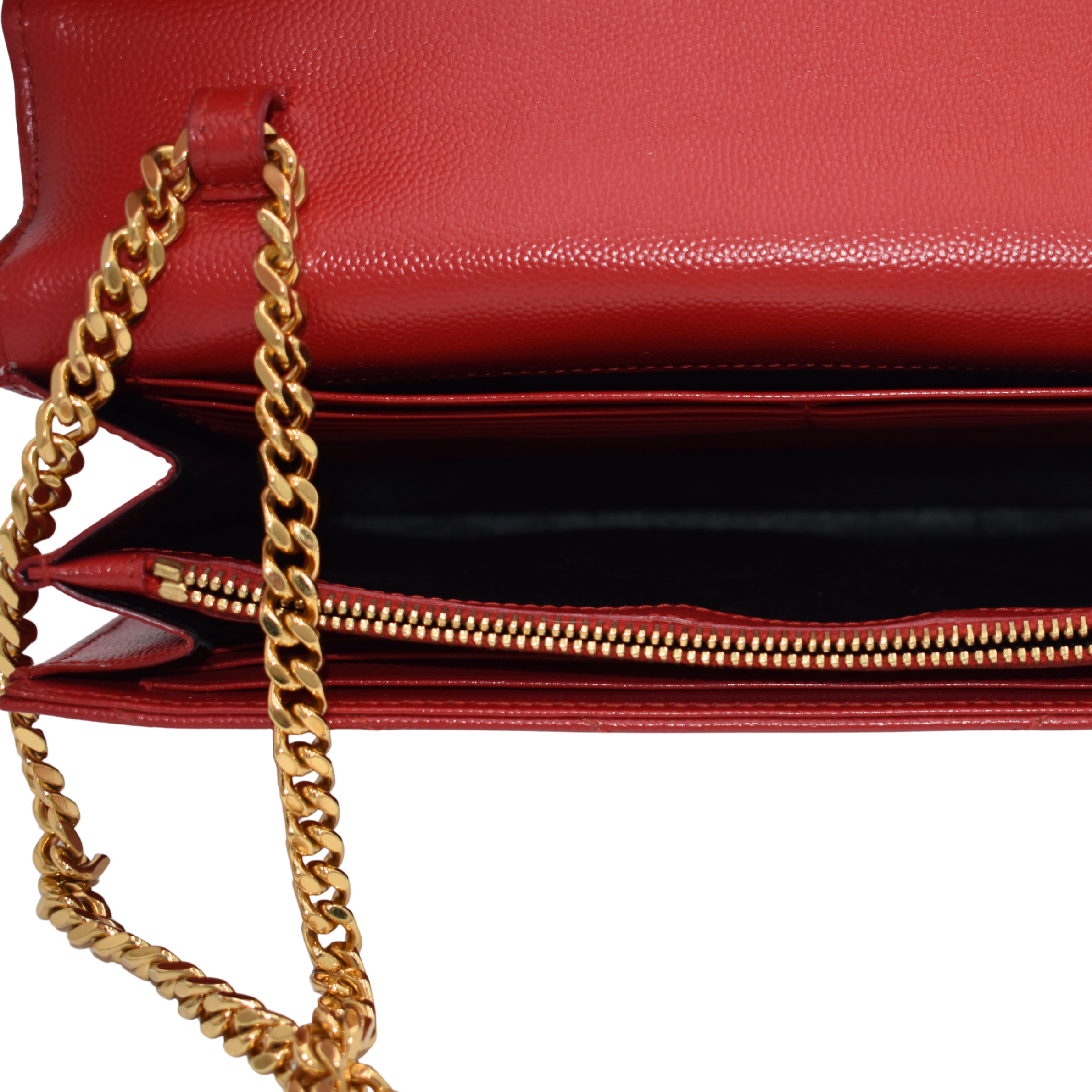 Cassandre Chevron Wallet on Chain Red