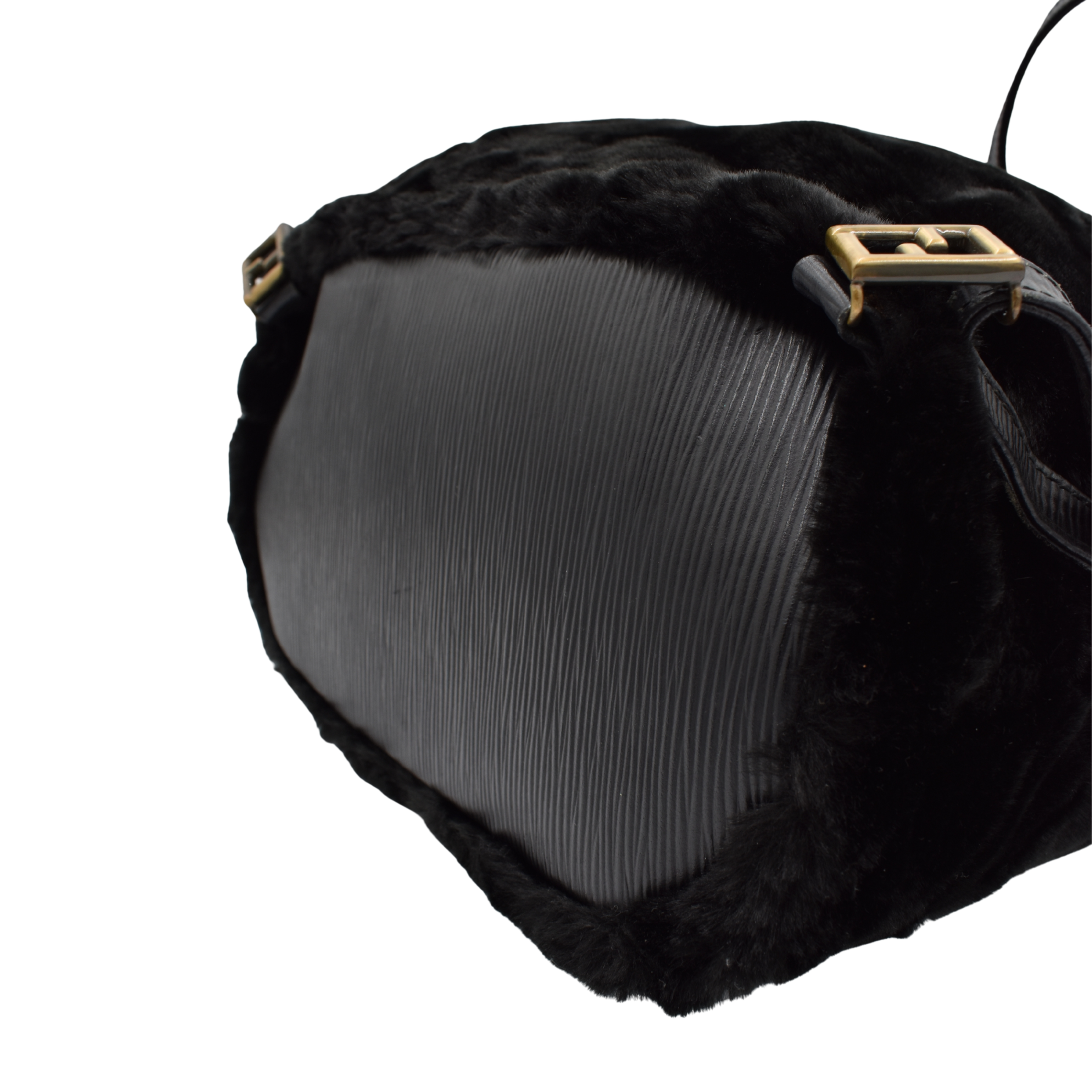 Faux Fur Black Backpack
