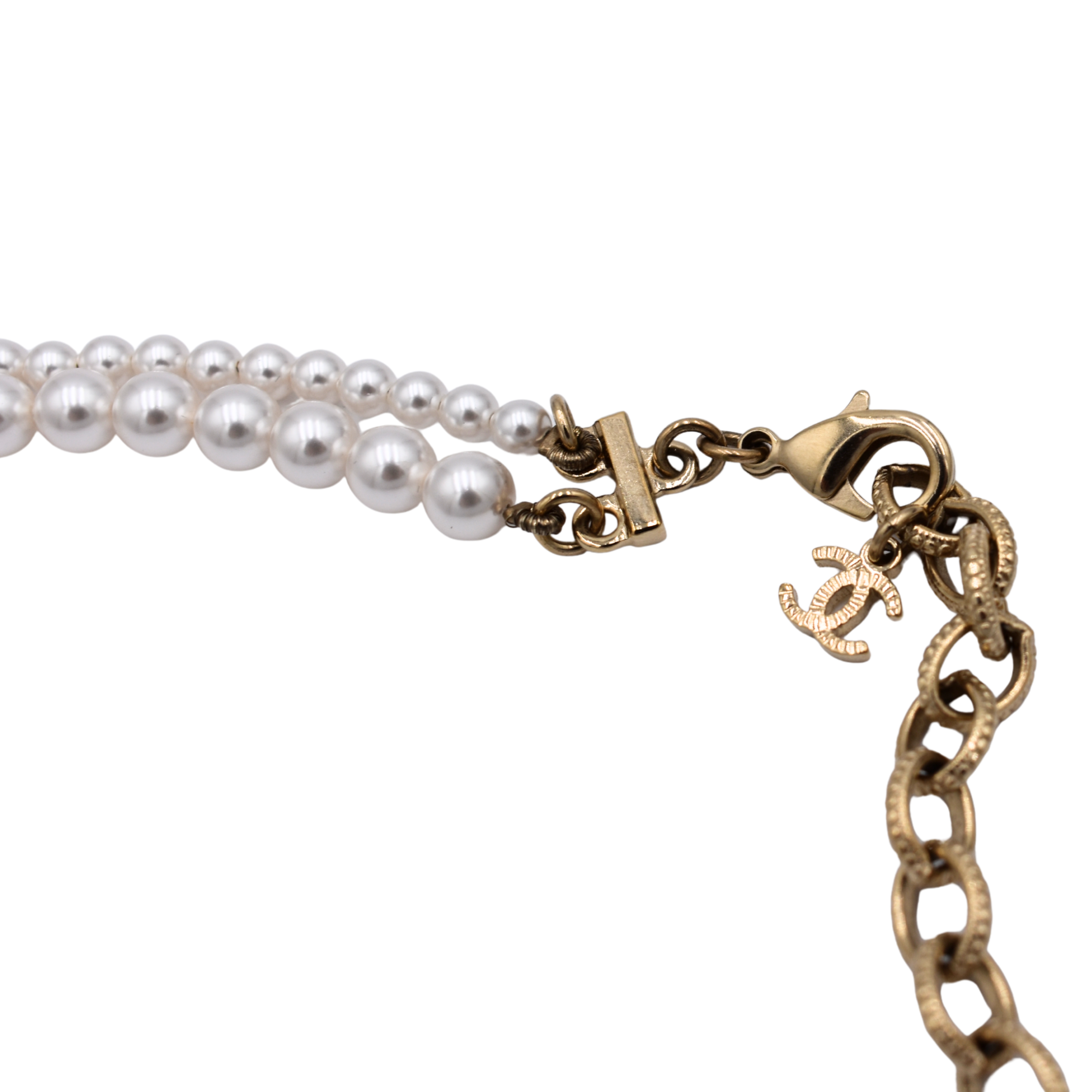 Faux Pearl & Strass Crown Necklace