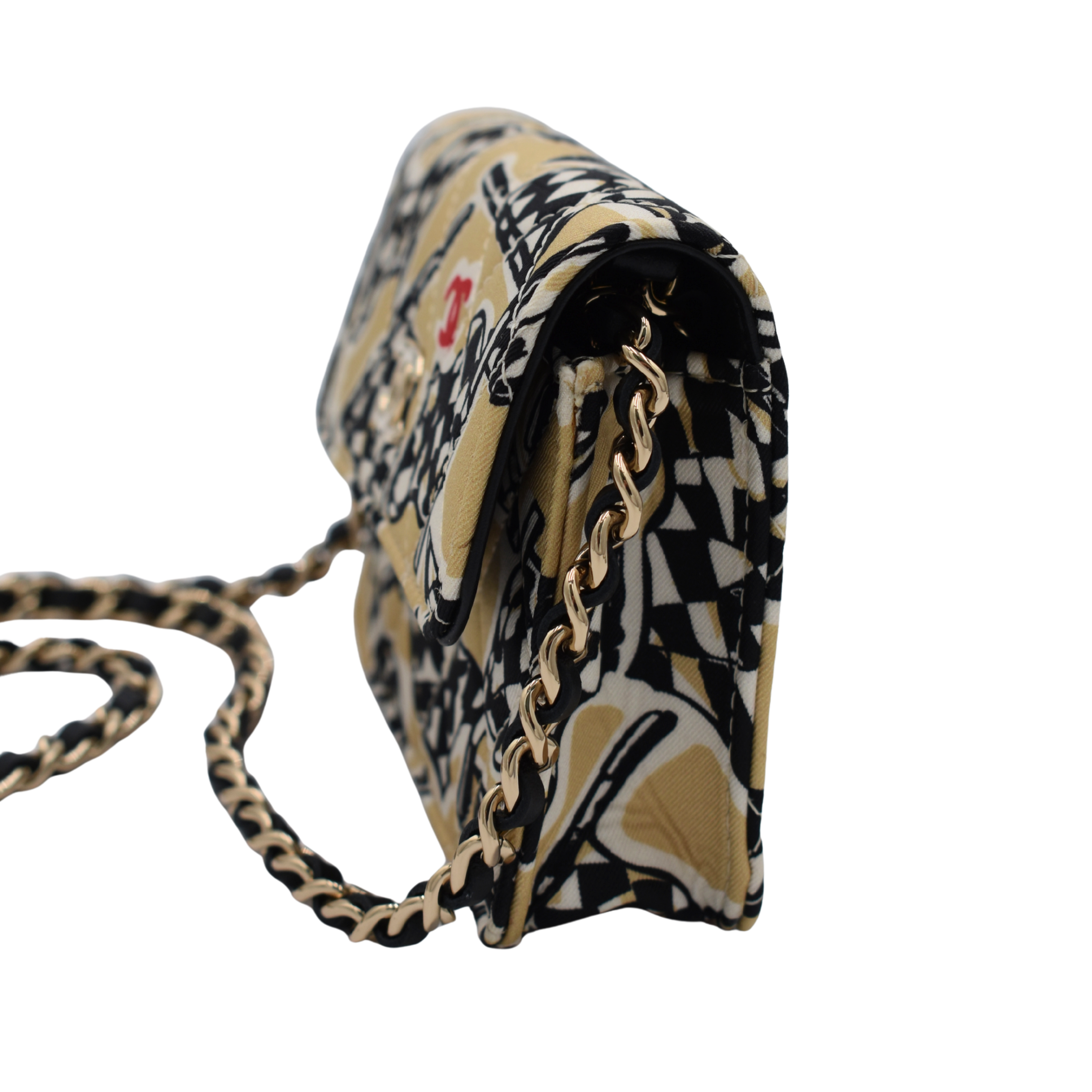Check Flag Printed Mini Bag on Chain