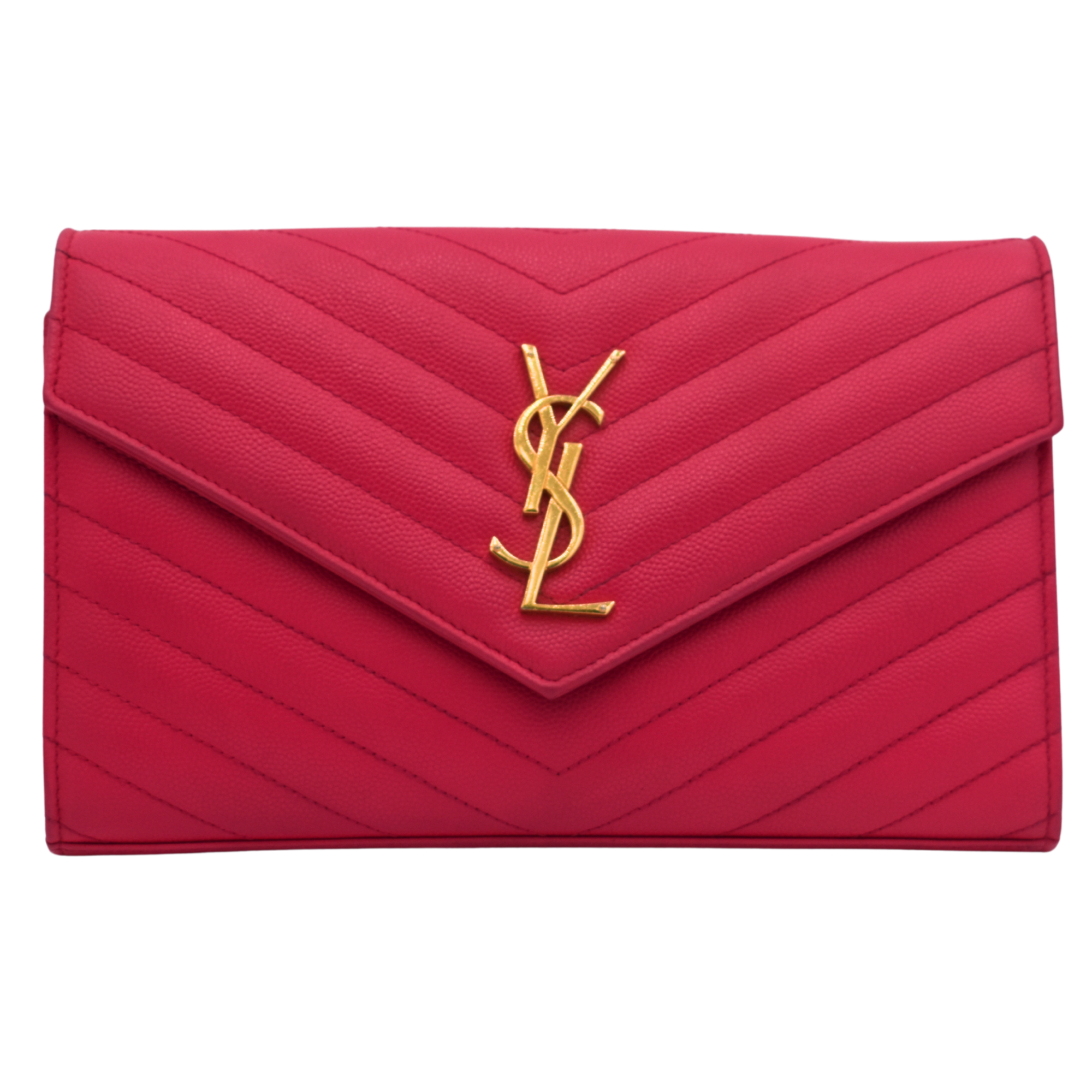 Pink Cassandre Chevron Wallet on Chain