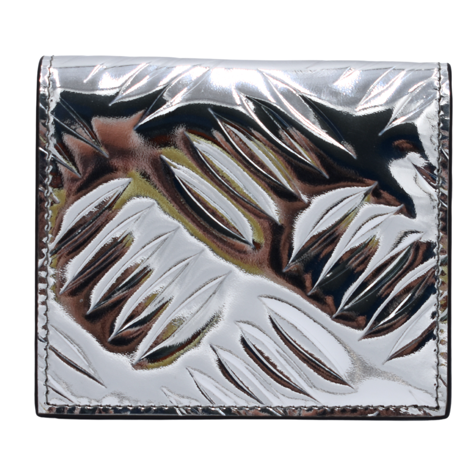 Spazzolato Bifold Metallic Silver Wallet