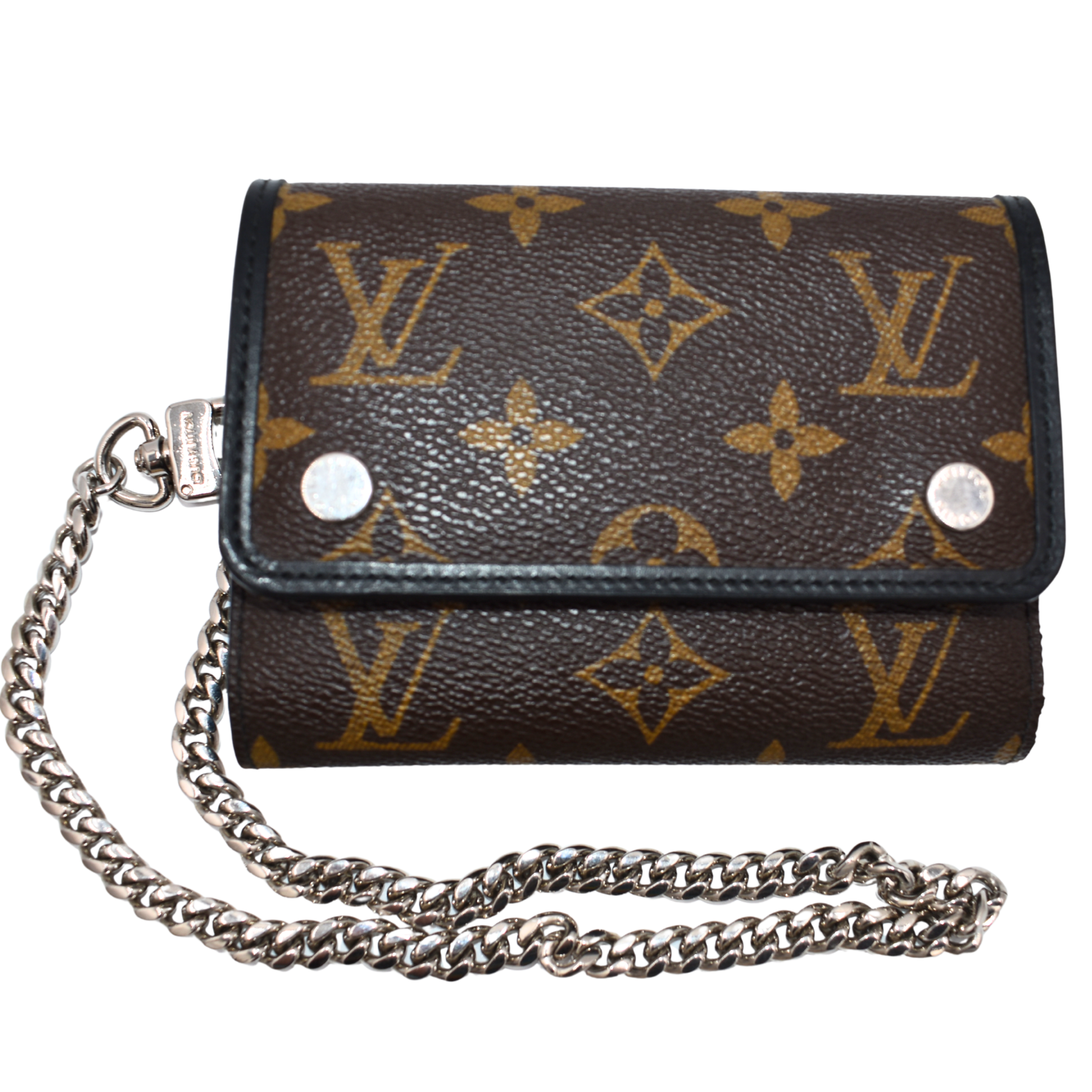 Monogram Canvas Portfolio Trifold Chain Wallet
