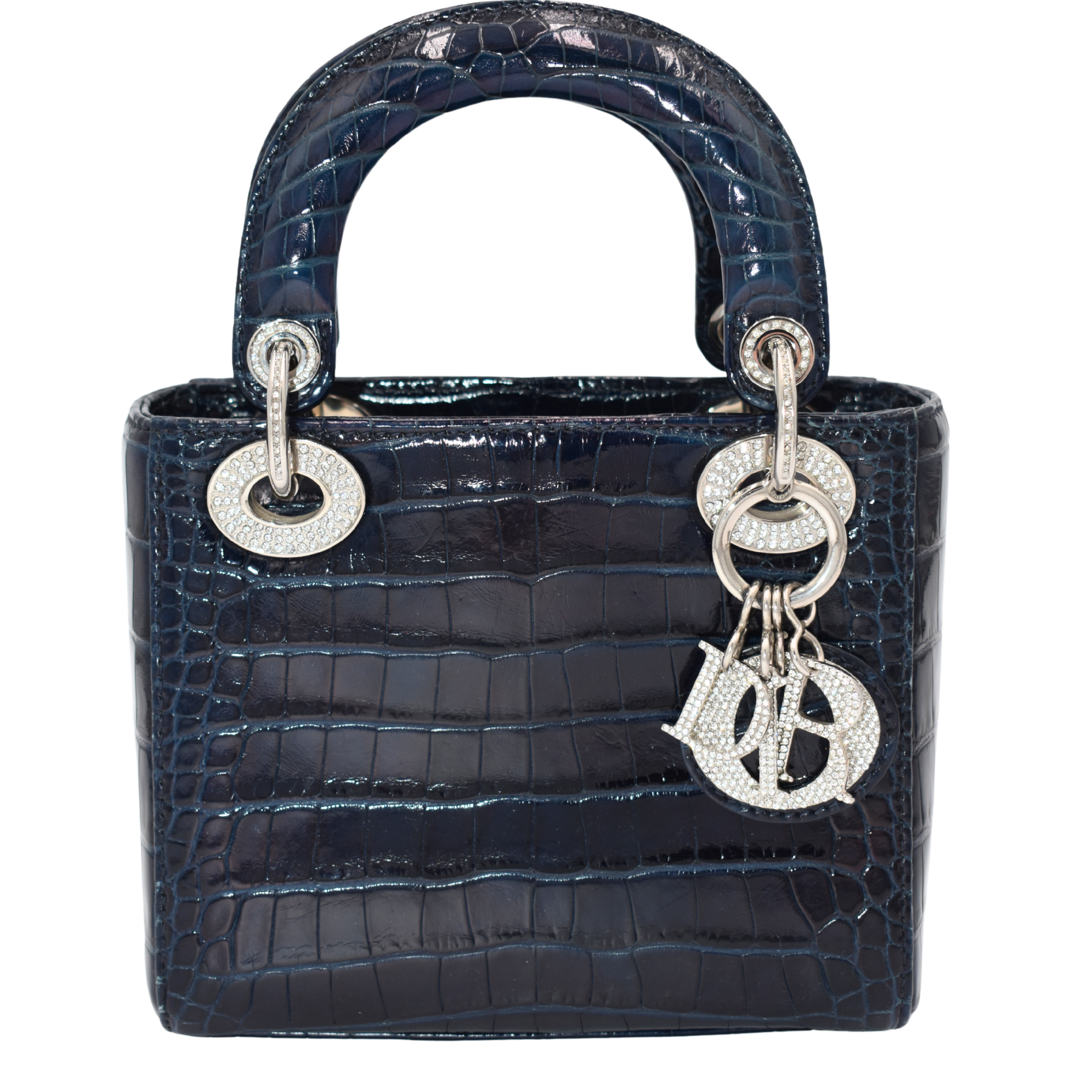 Navy Alligator Lady Dior with Crystals
