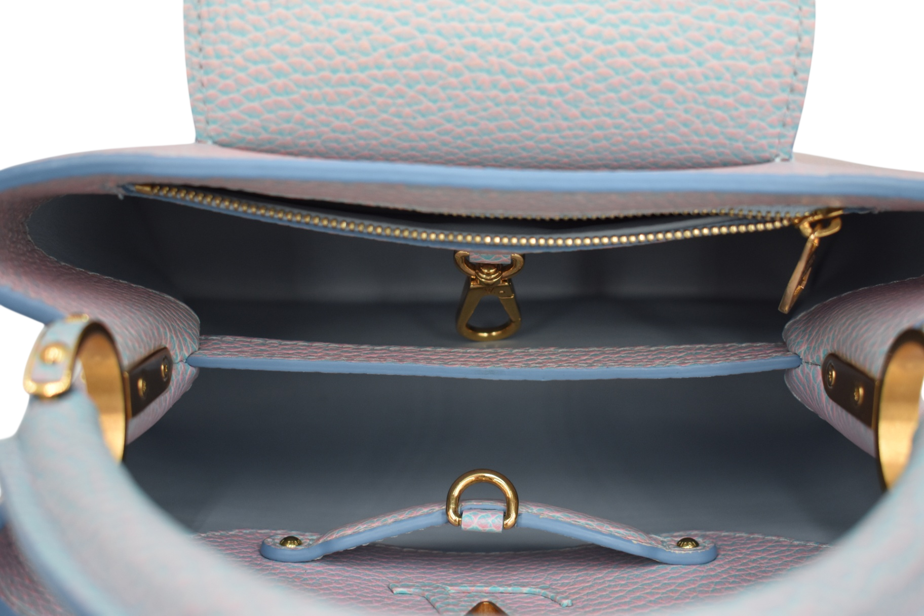 Capucines Taurillon Leather Mother of Pearl Trim