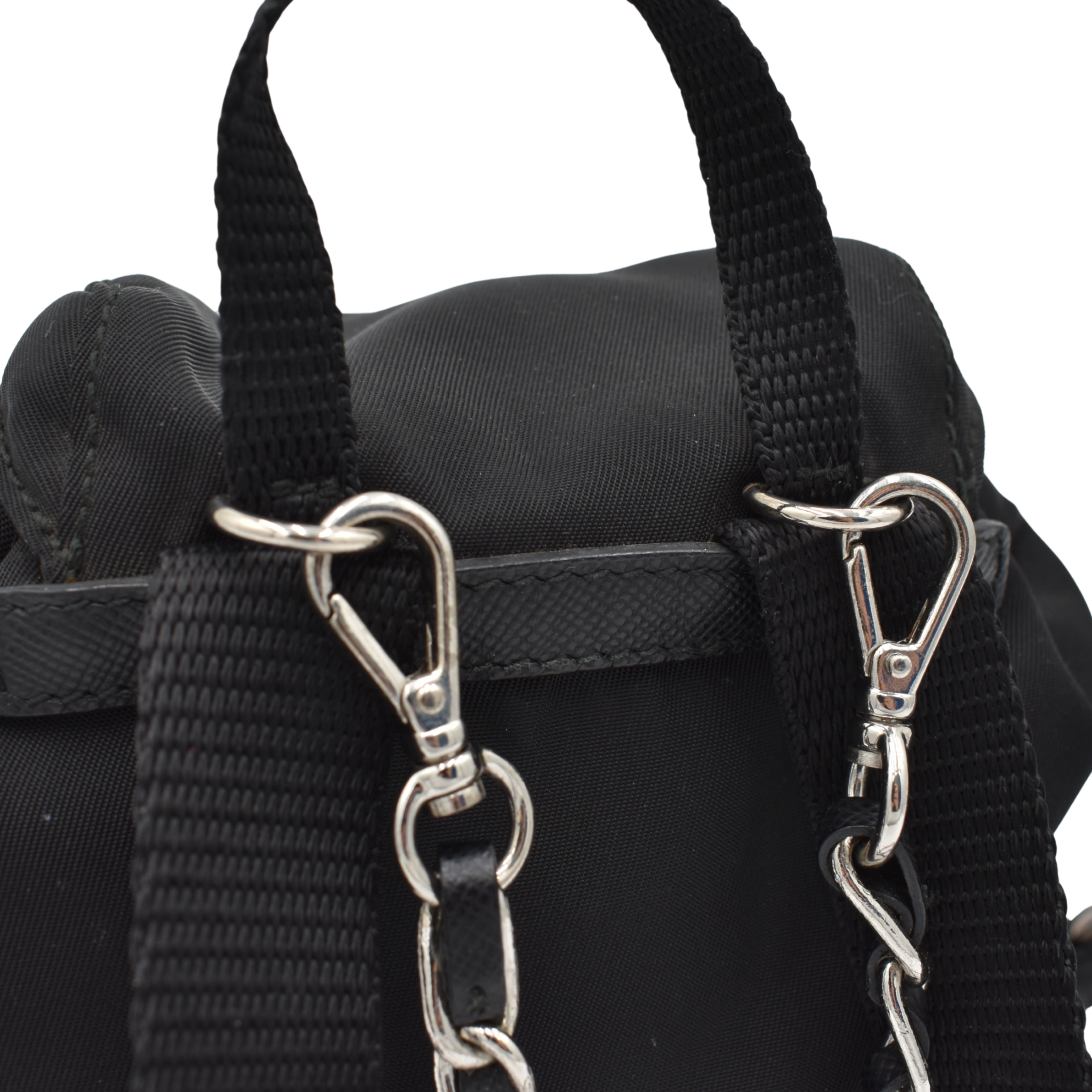 Black Nylon Mini Crossbody Backpack