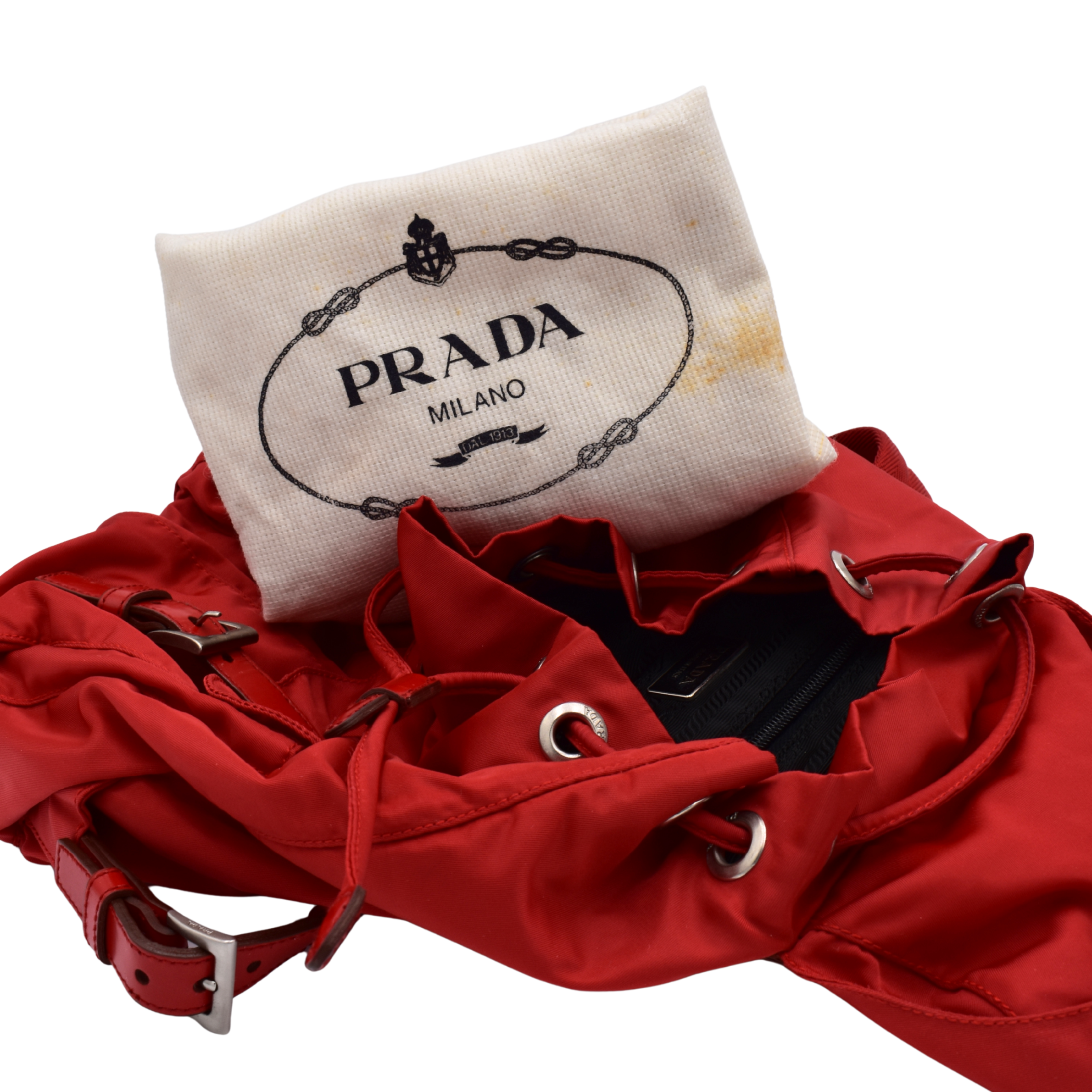Nylon Backpack Red