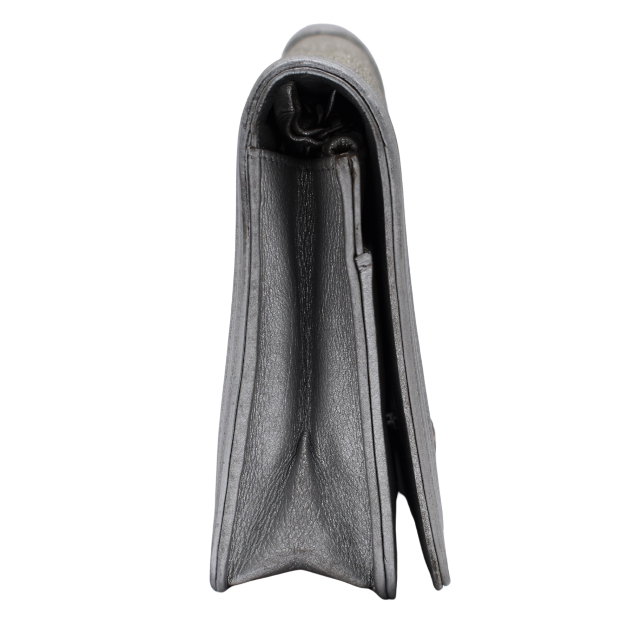 Metallic Silver Stingray Boy Wallet on Chain