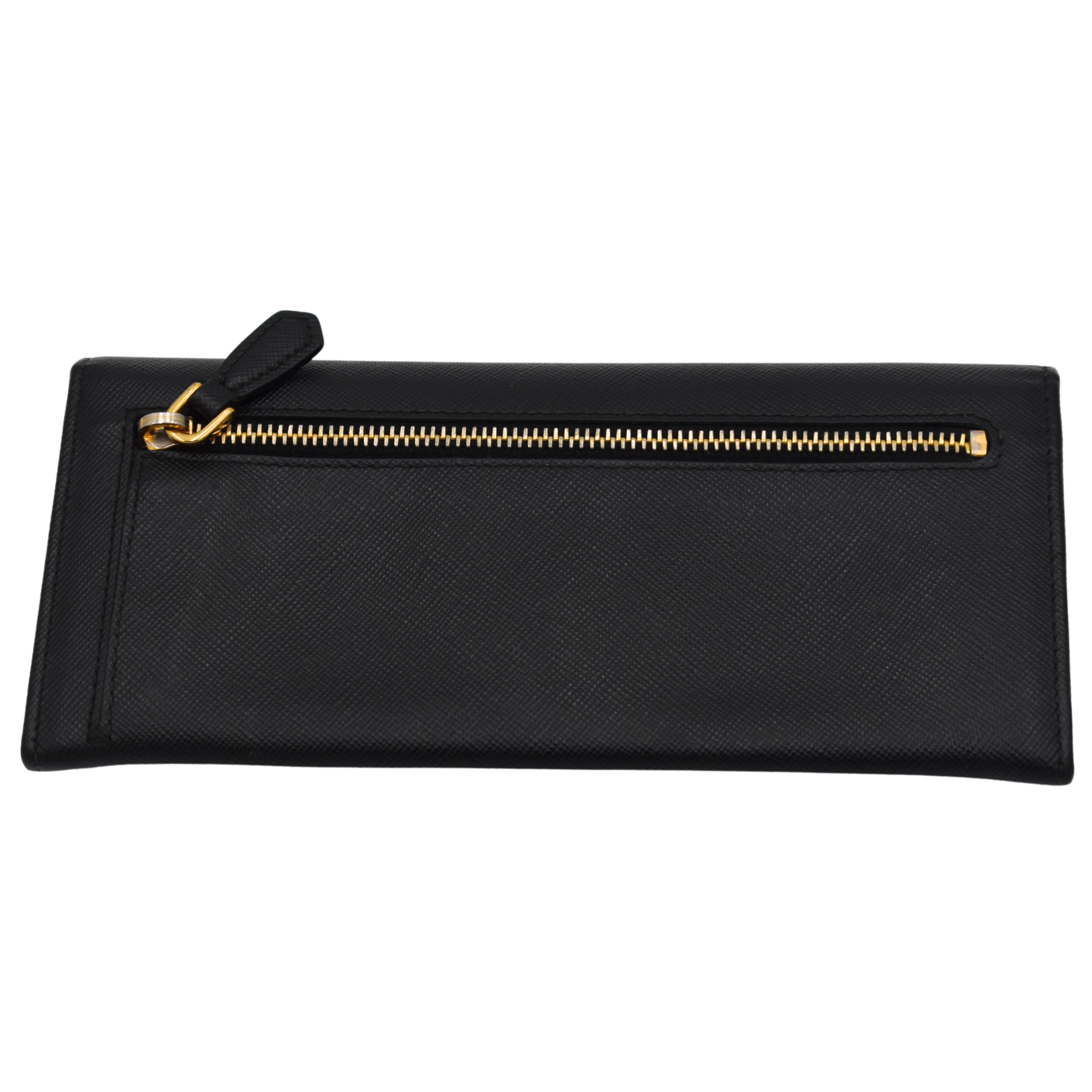 Large Black Saffiano Fold Over Wallet
