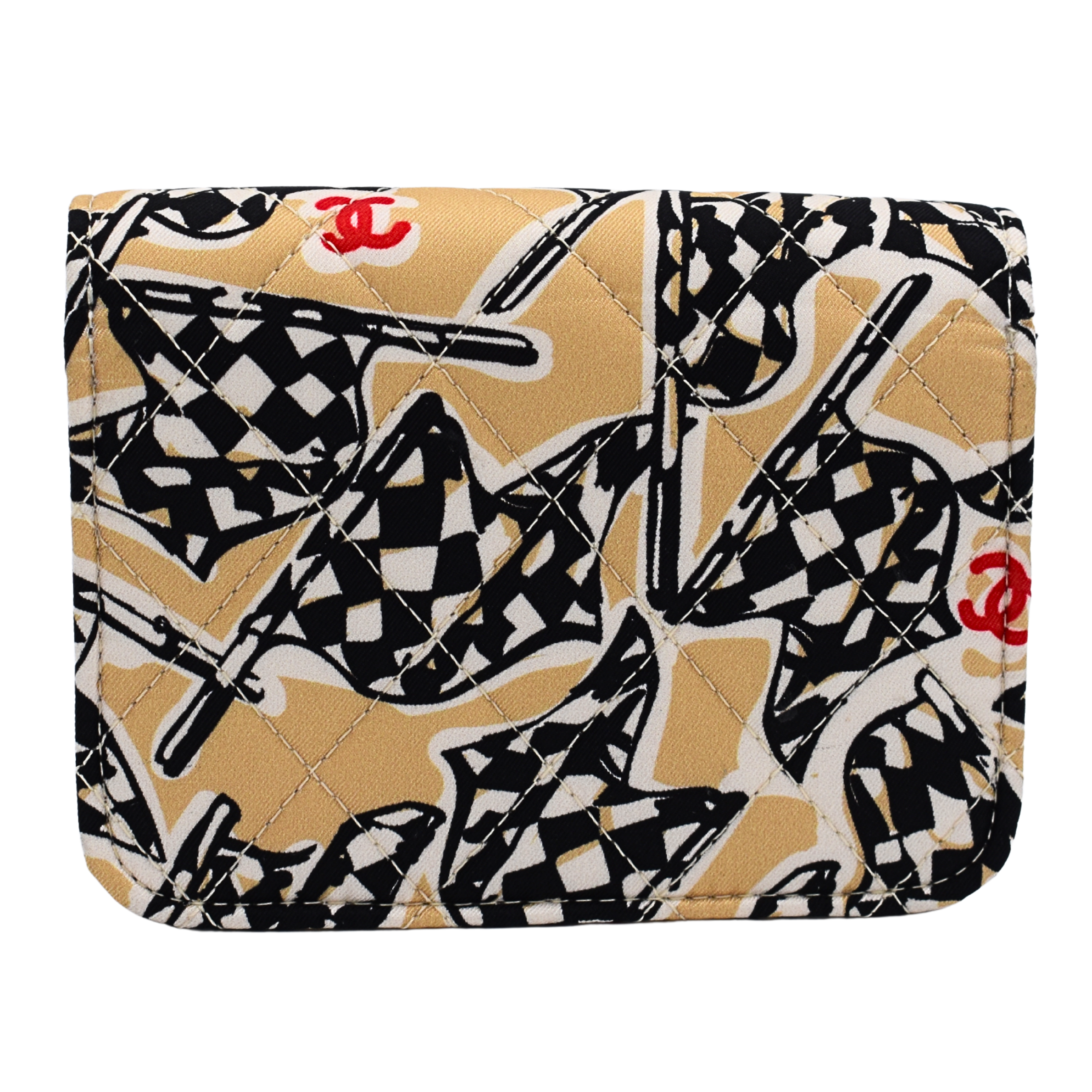 Check Flag Printed Mini Bag on Chain