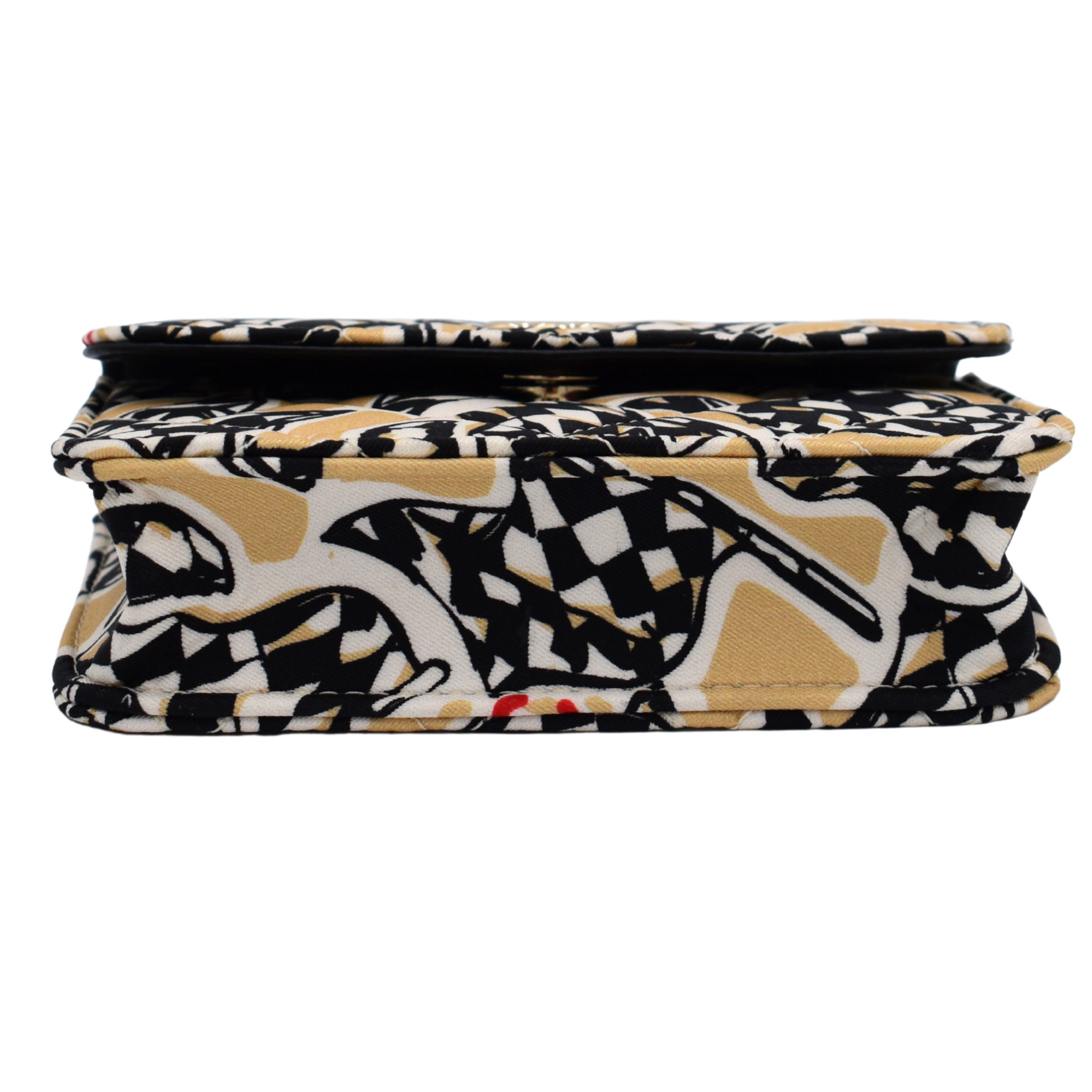 Check Flag Printed Mini Bag on Chain