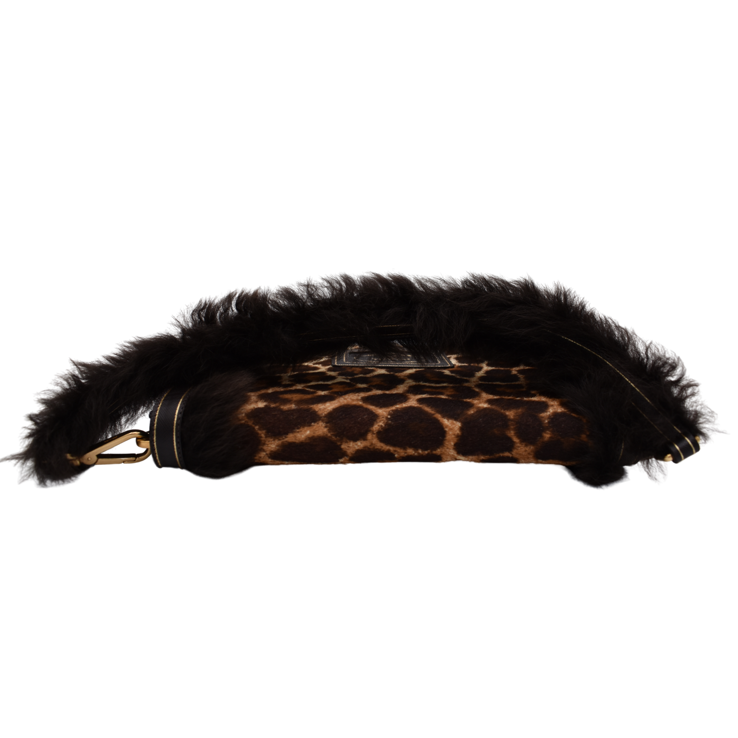 Calf Hair Leopard Print Shoulder Bag