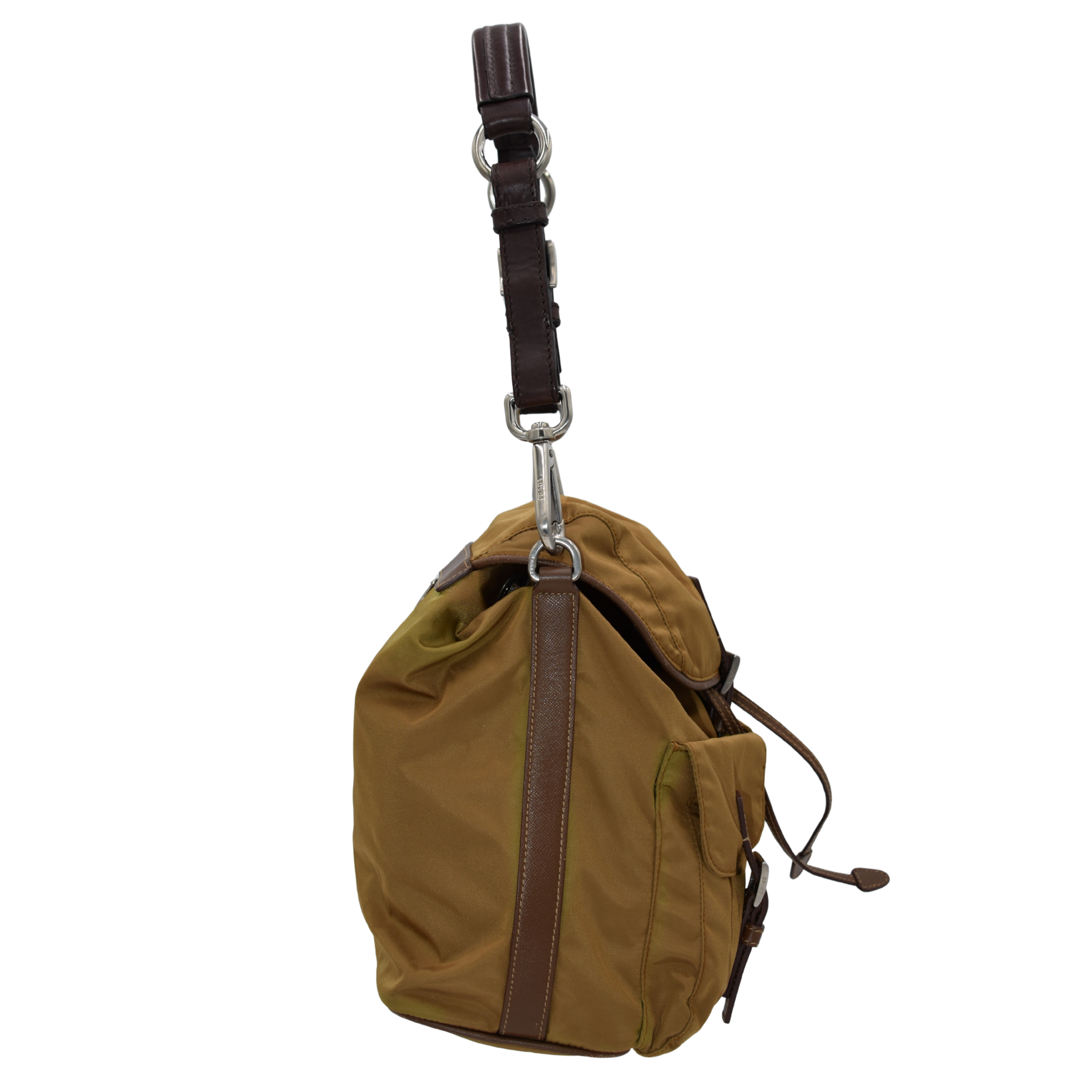 Nylon Brown Backpack