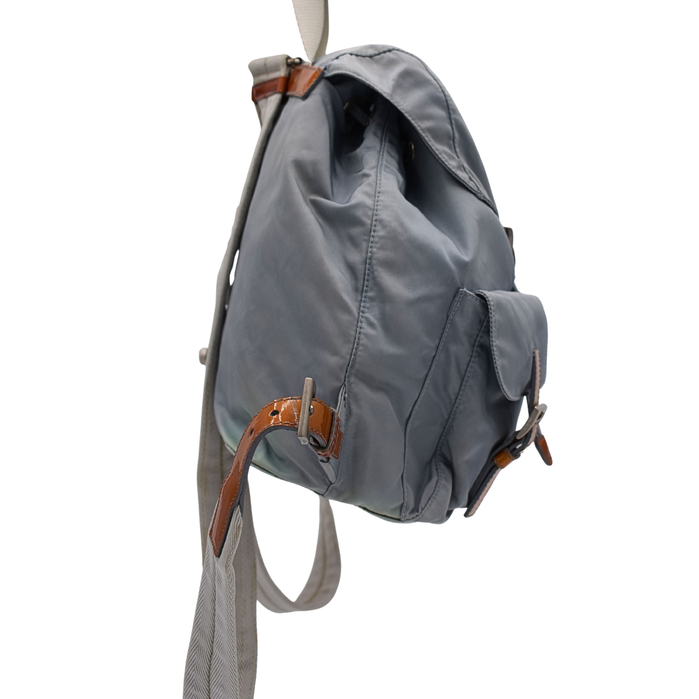 Nylon Light Blue Backpack