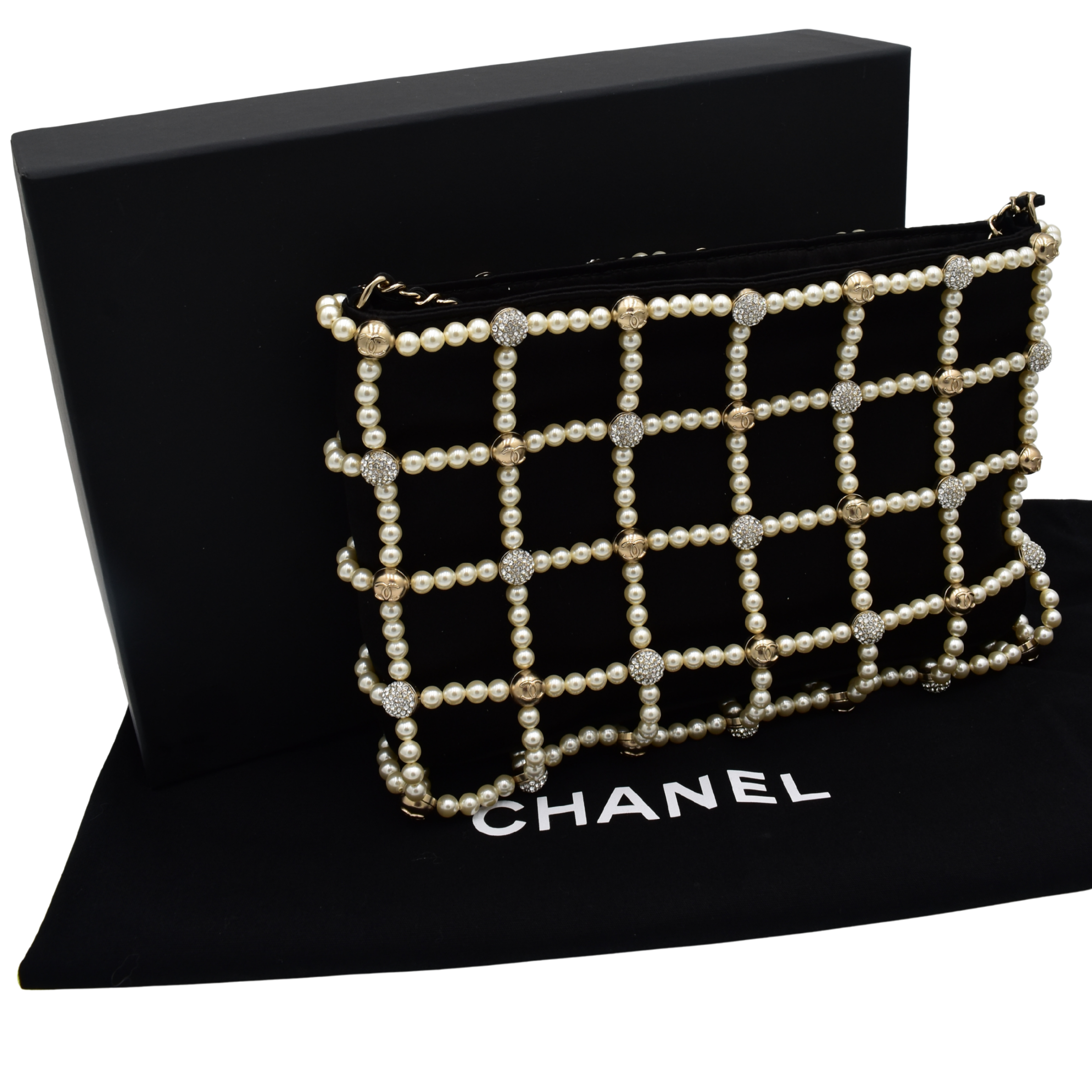 Satin Pearl Frame Crossbody Evening Bag