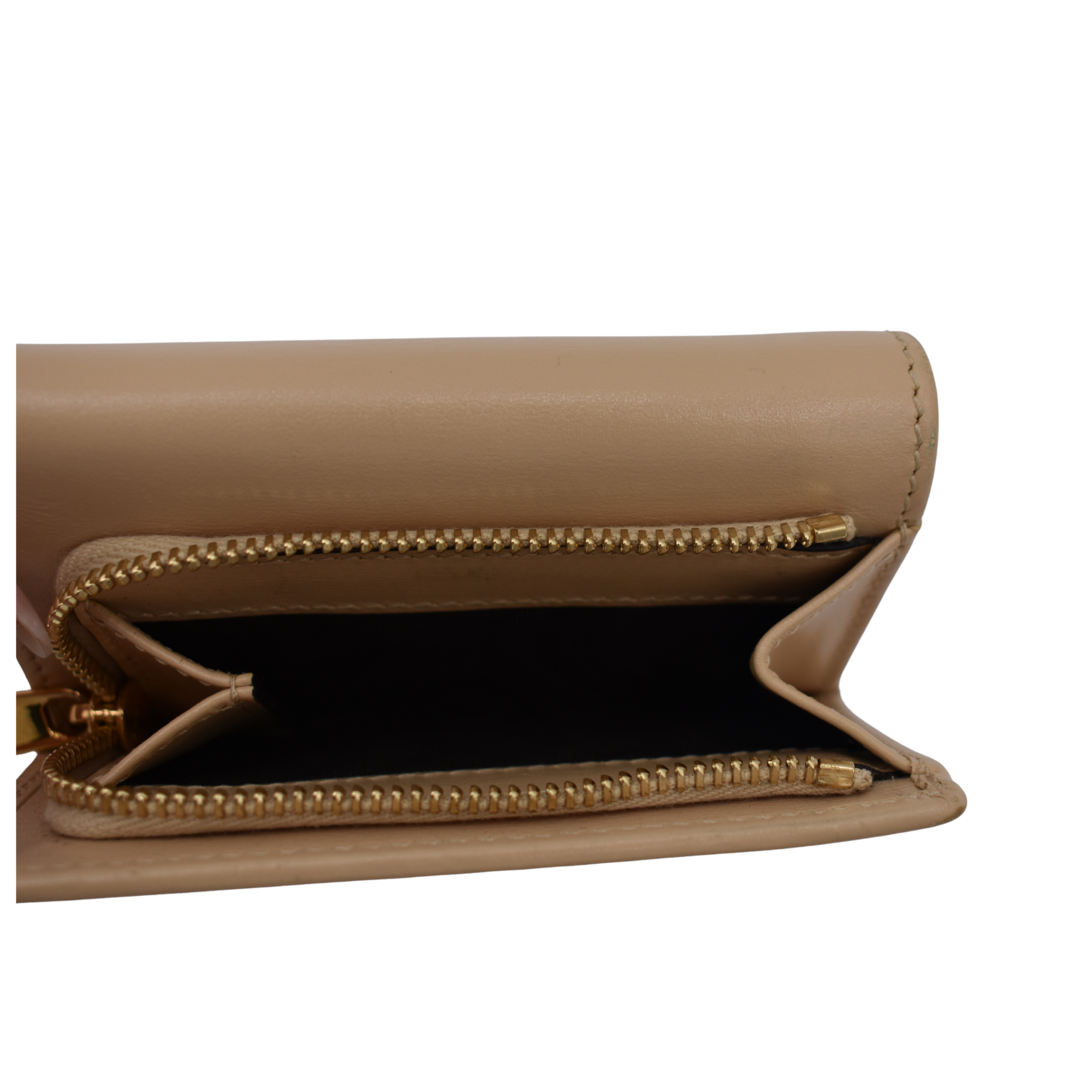 Beige Leather Horsebit 1955 Compact Wallet