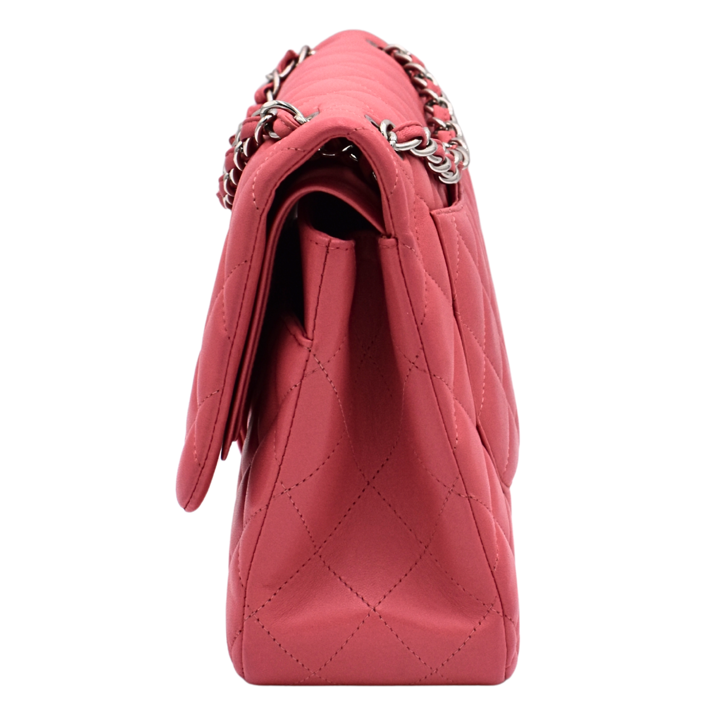 Jumbo Lambskin Pink Double Flap