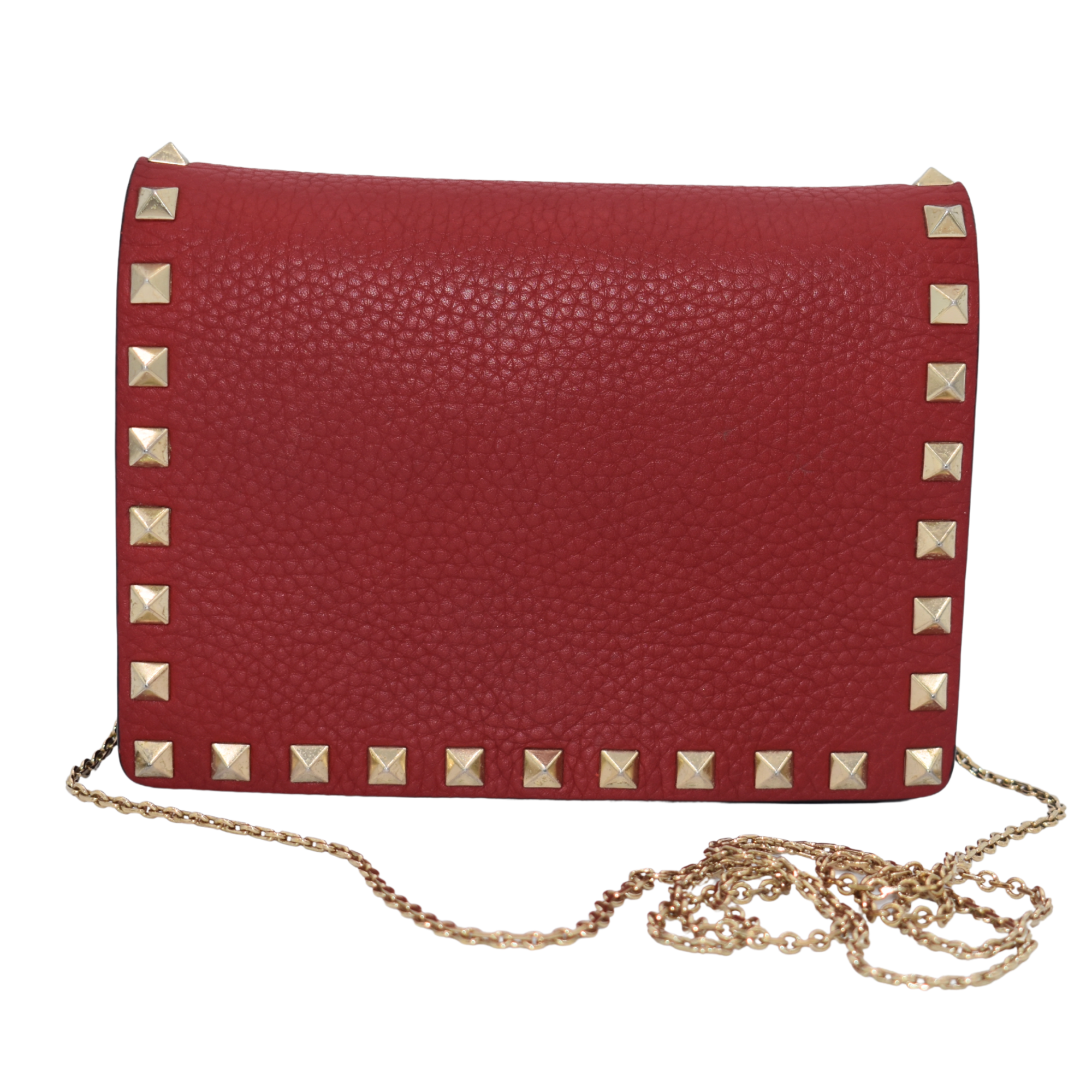 Red Rockstud Wallet on Chain