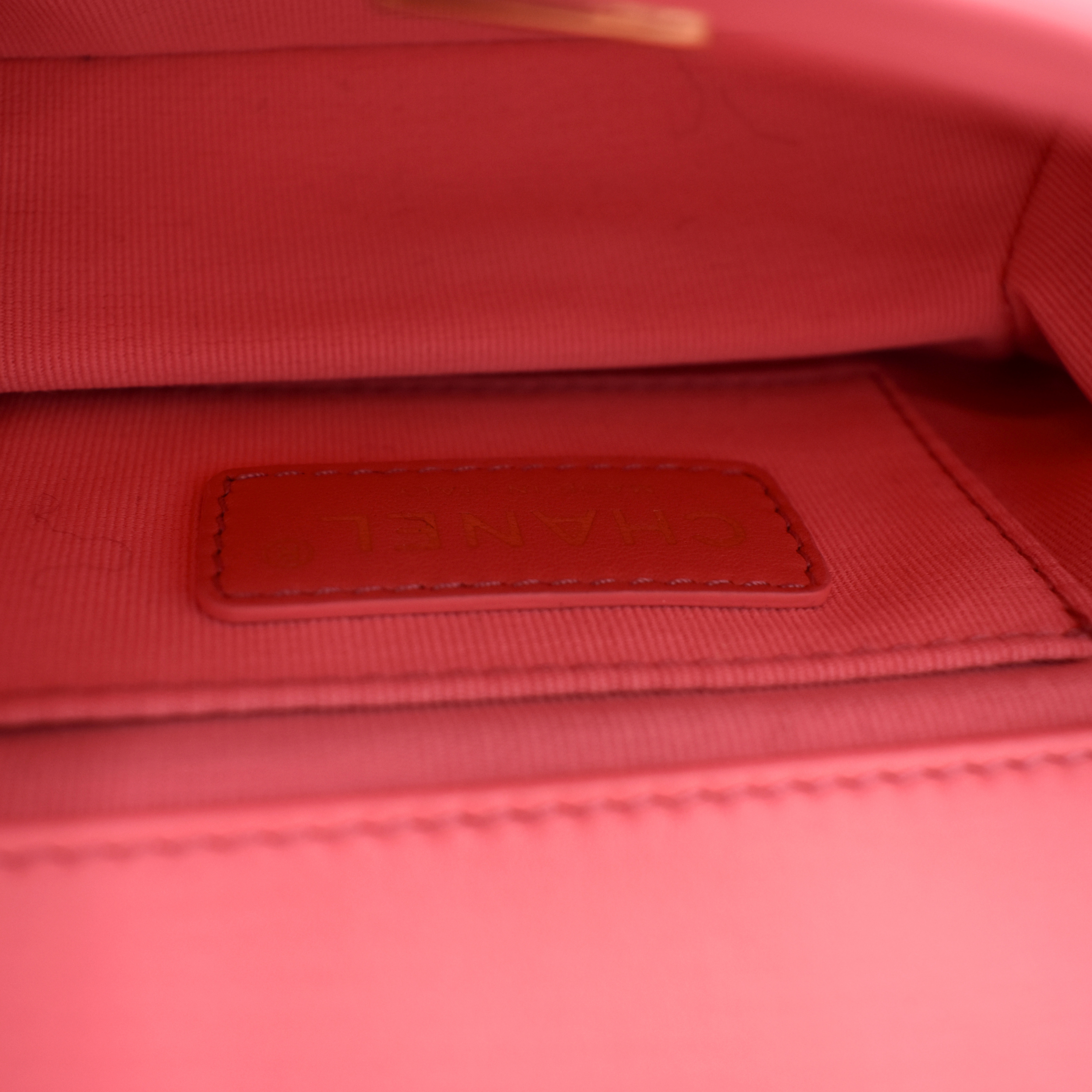 Pink Quilted Calfskin Mini Flap