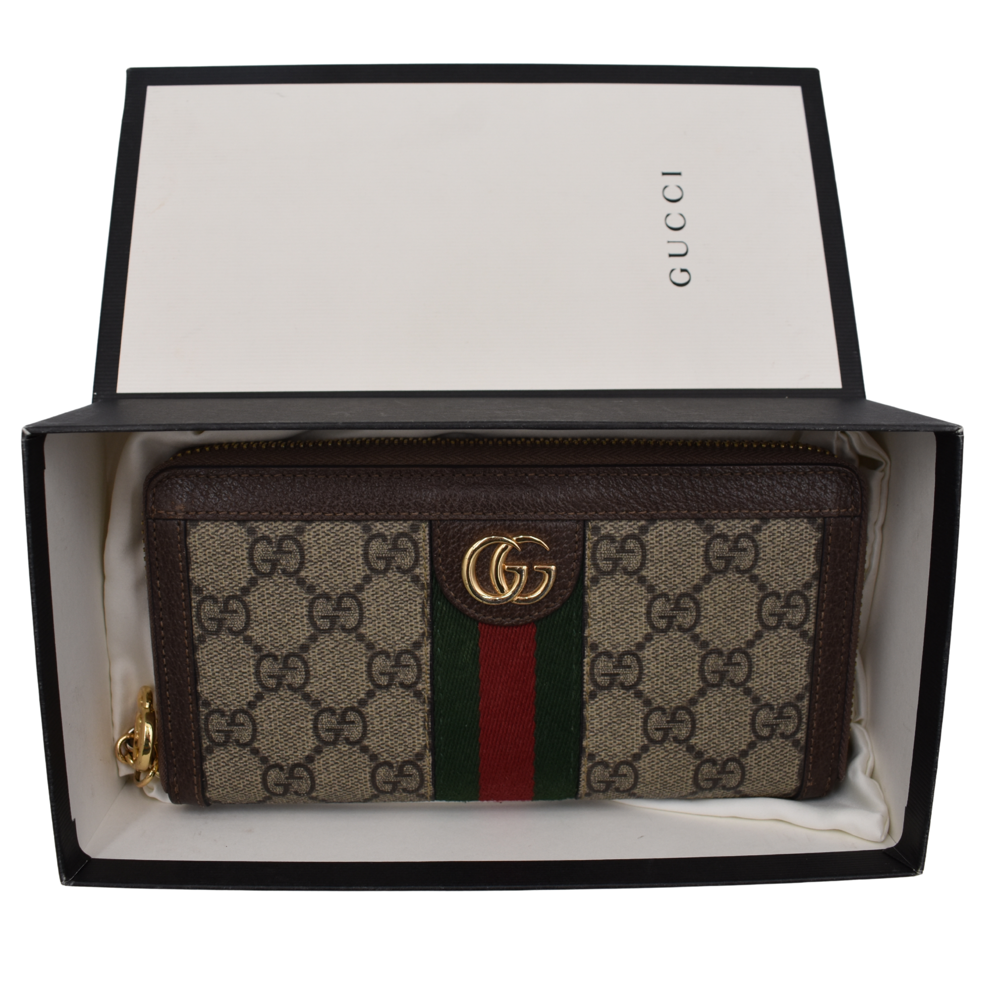 Ophidia Supreme Monogram Web Zip Wallet