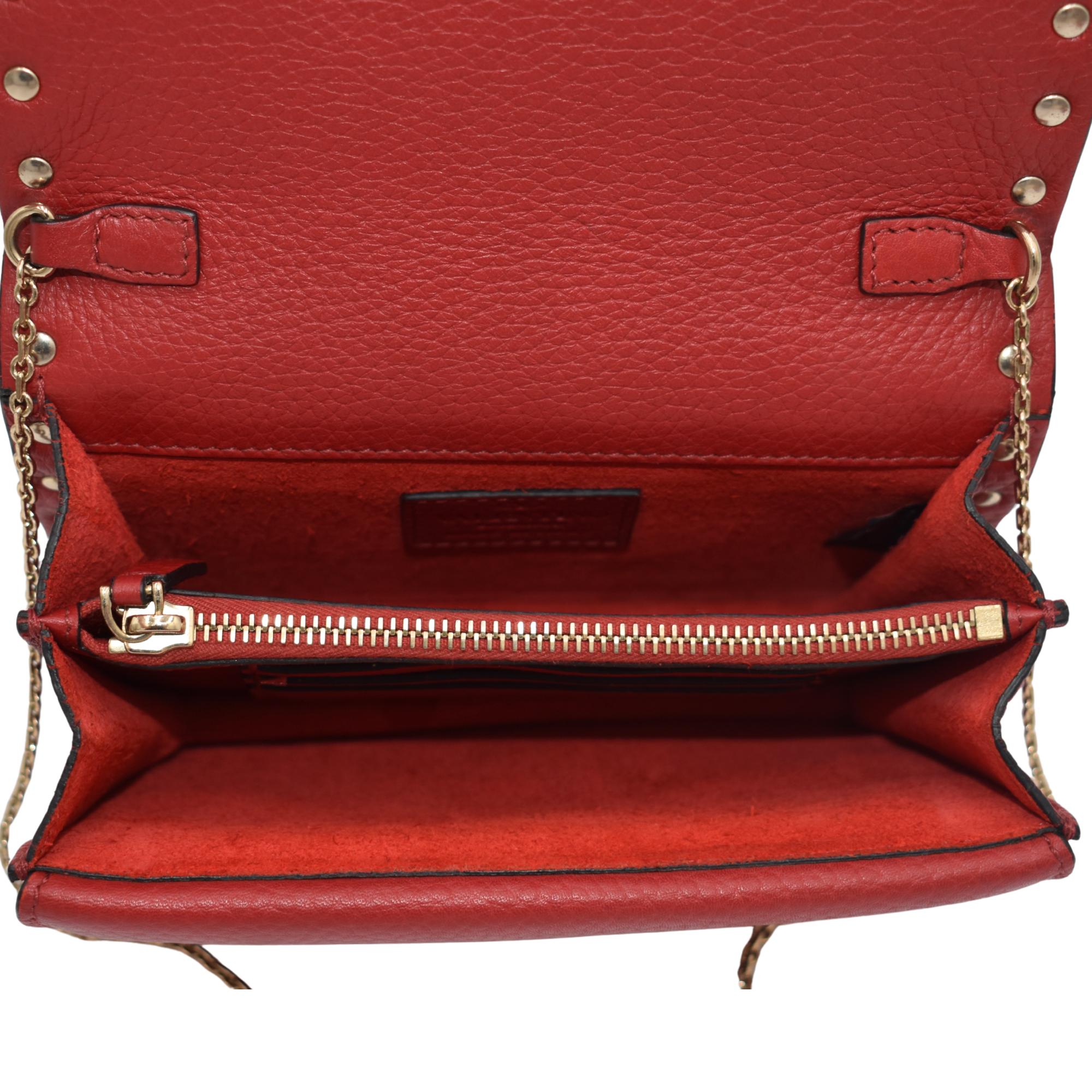 Red Rockstud Wallet on Chain