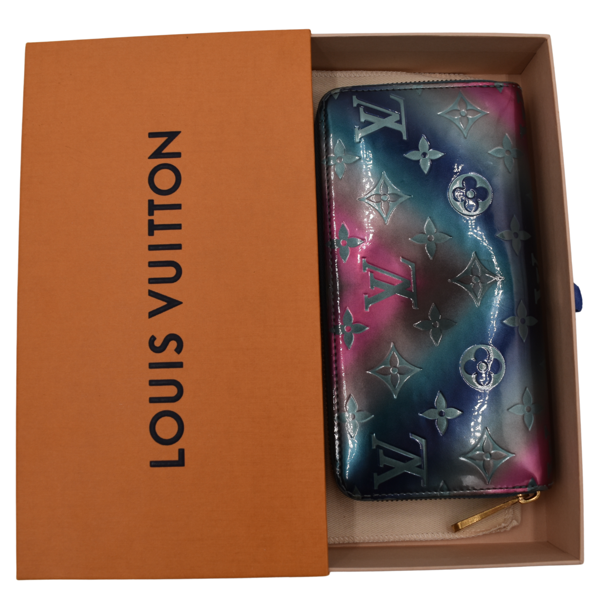 Metallic Vernis Blue/Pink Zippy Wallet