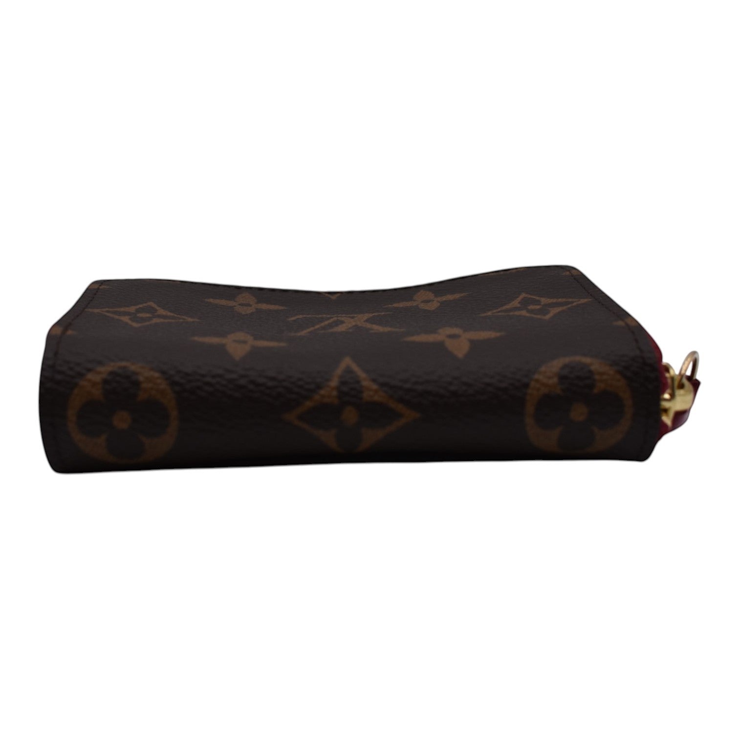 Soldi Monogram Fuchsia Multicartes card holder with gold hardware and fuchsia trim.