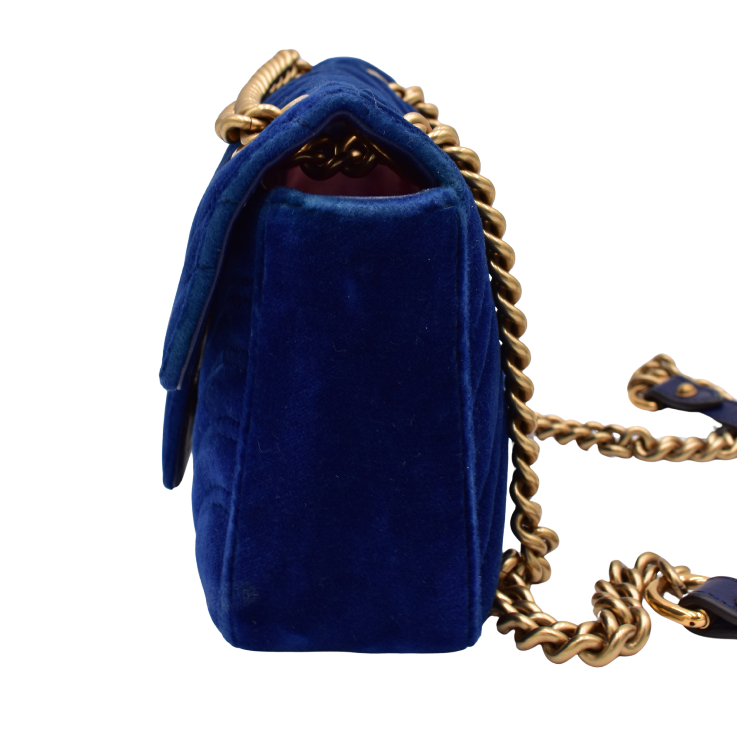 Blue Velvet Small Marmont Bag