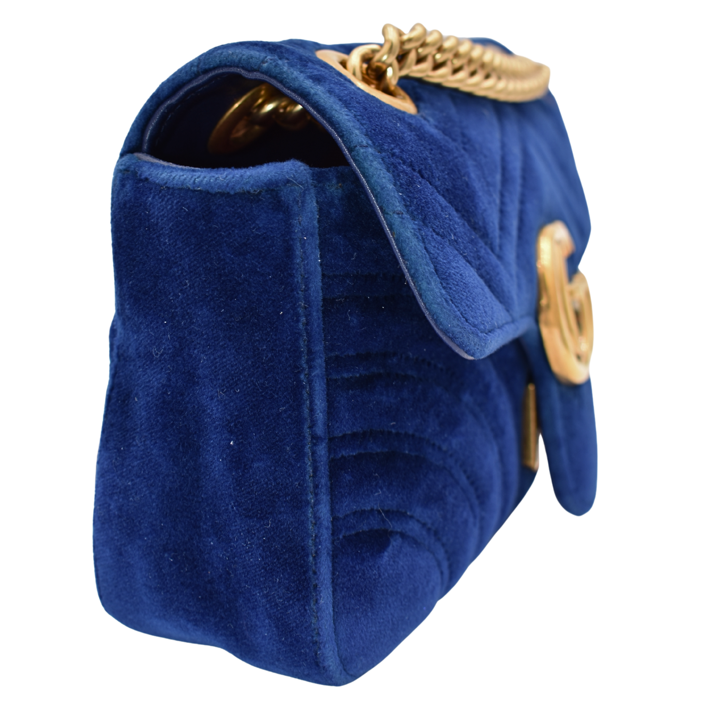 Blue Velvet Small Marmont Bag