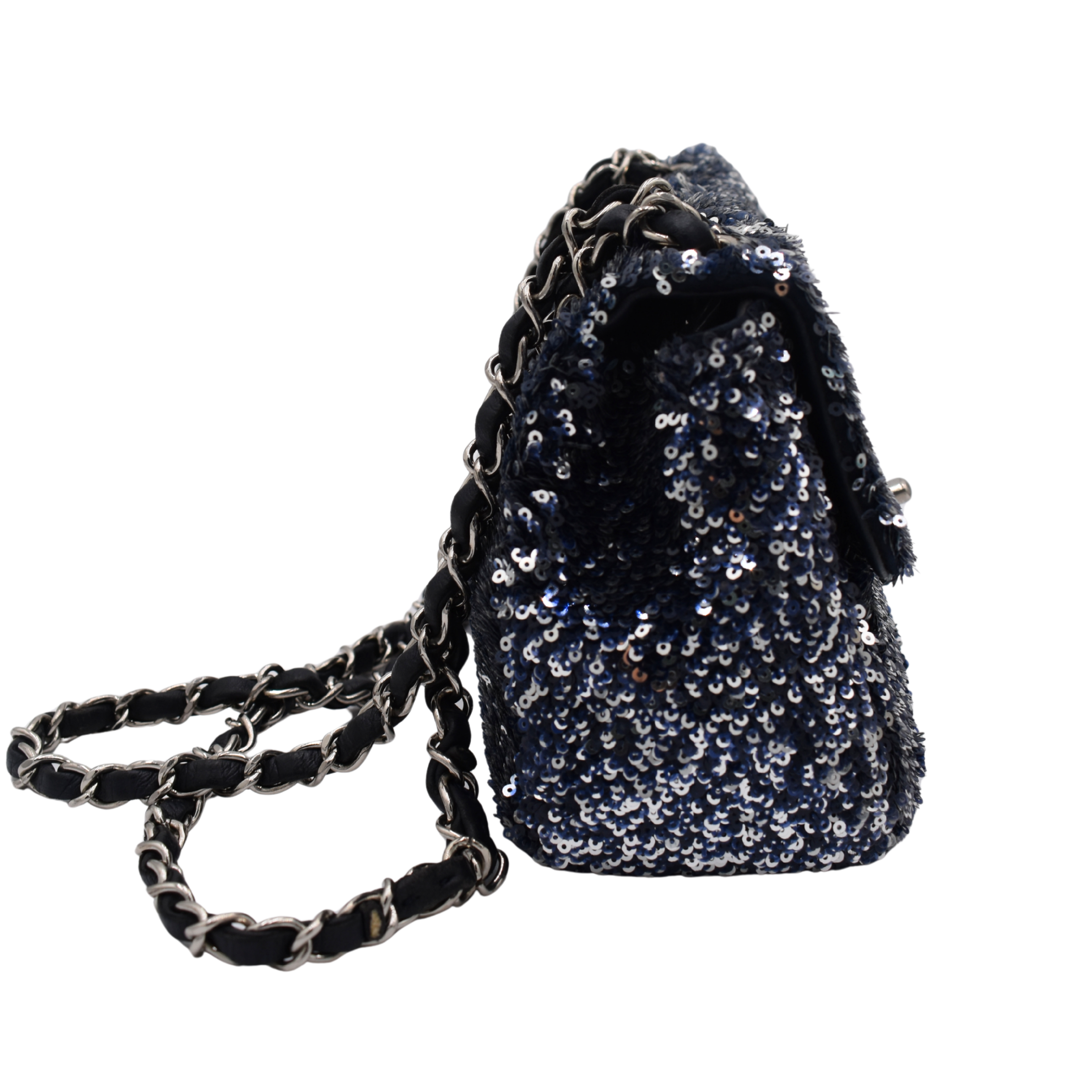 Blue/Silver Sequin Single Flap