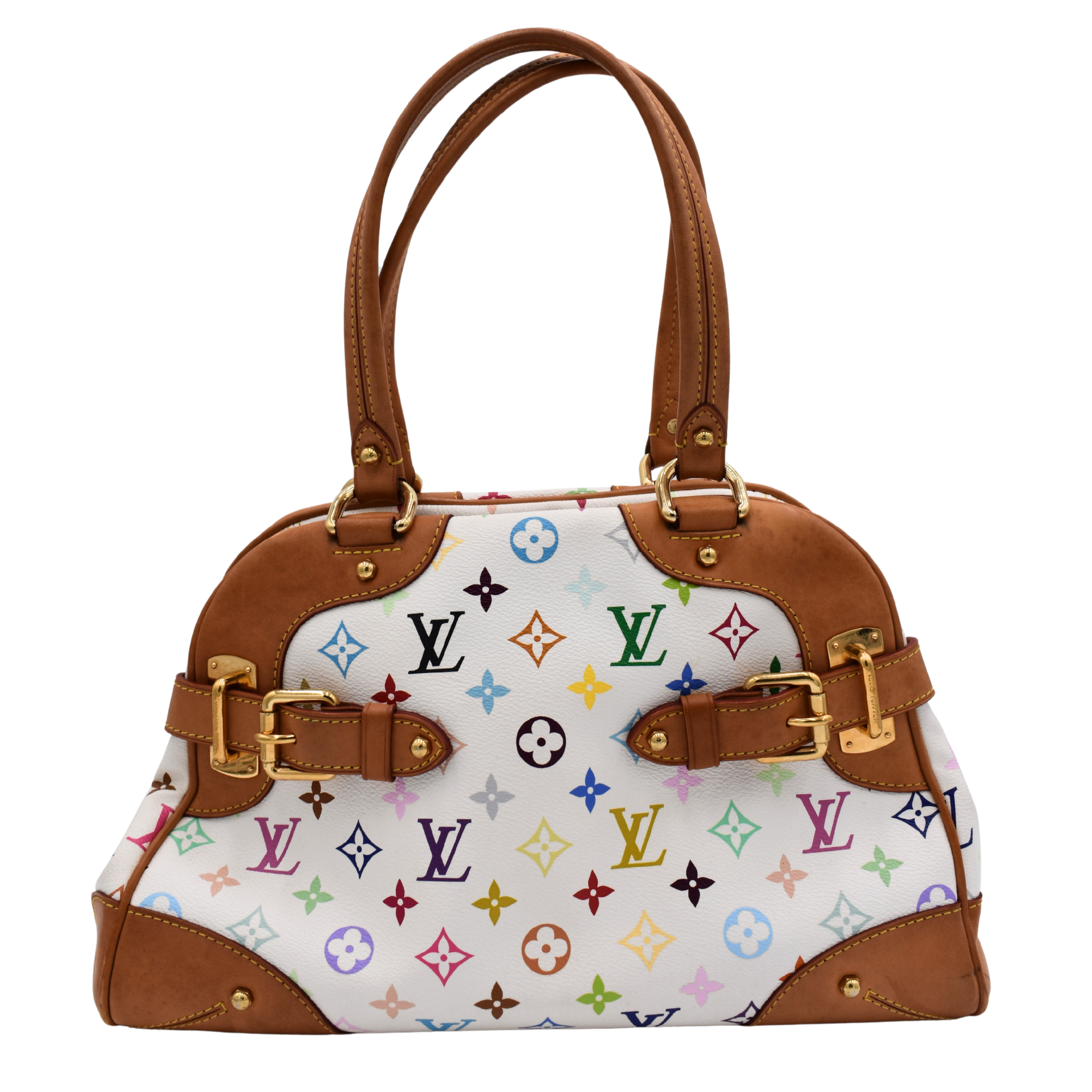 White Multicolor Monogram Claudia