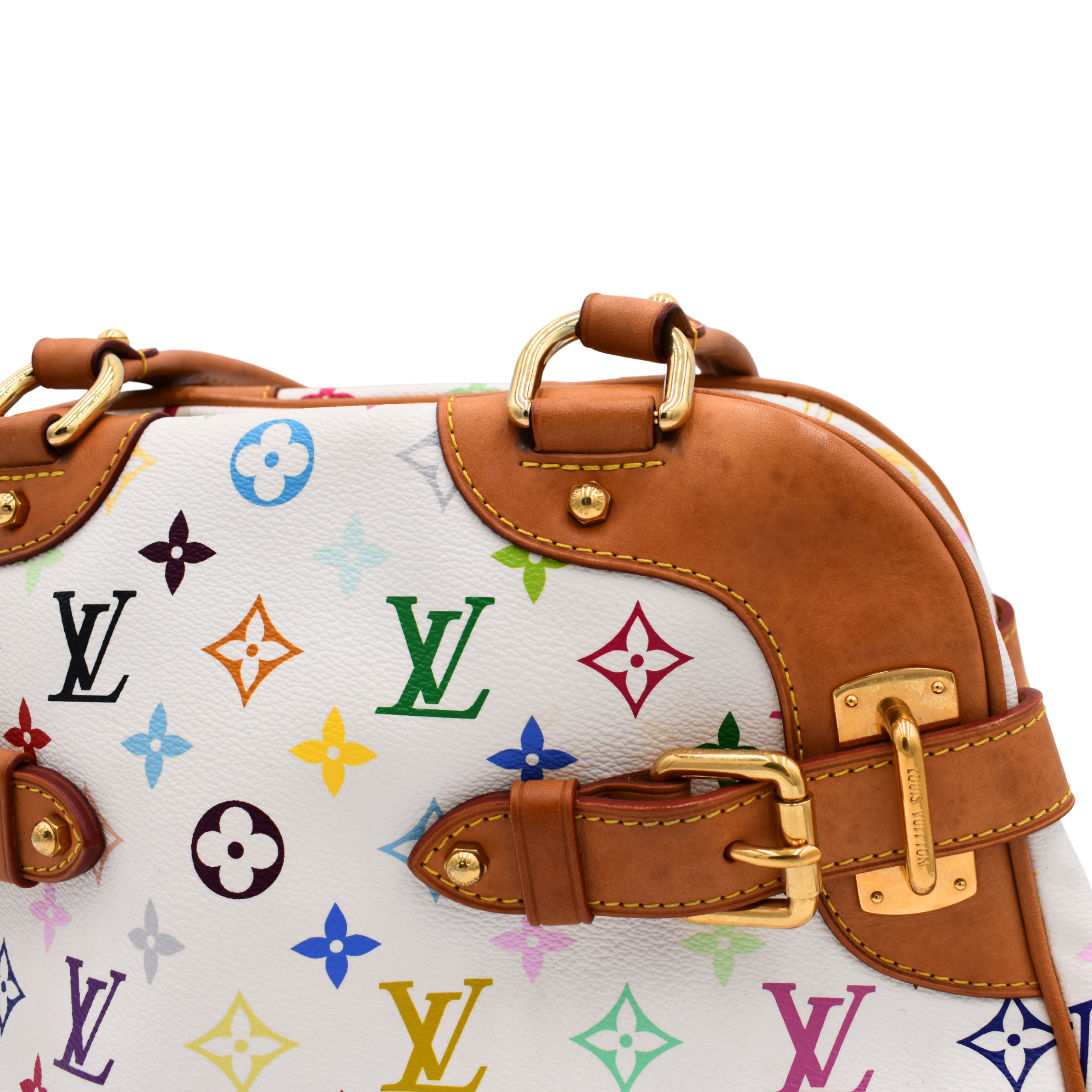 White Multicolor Monogram Claudia