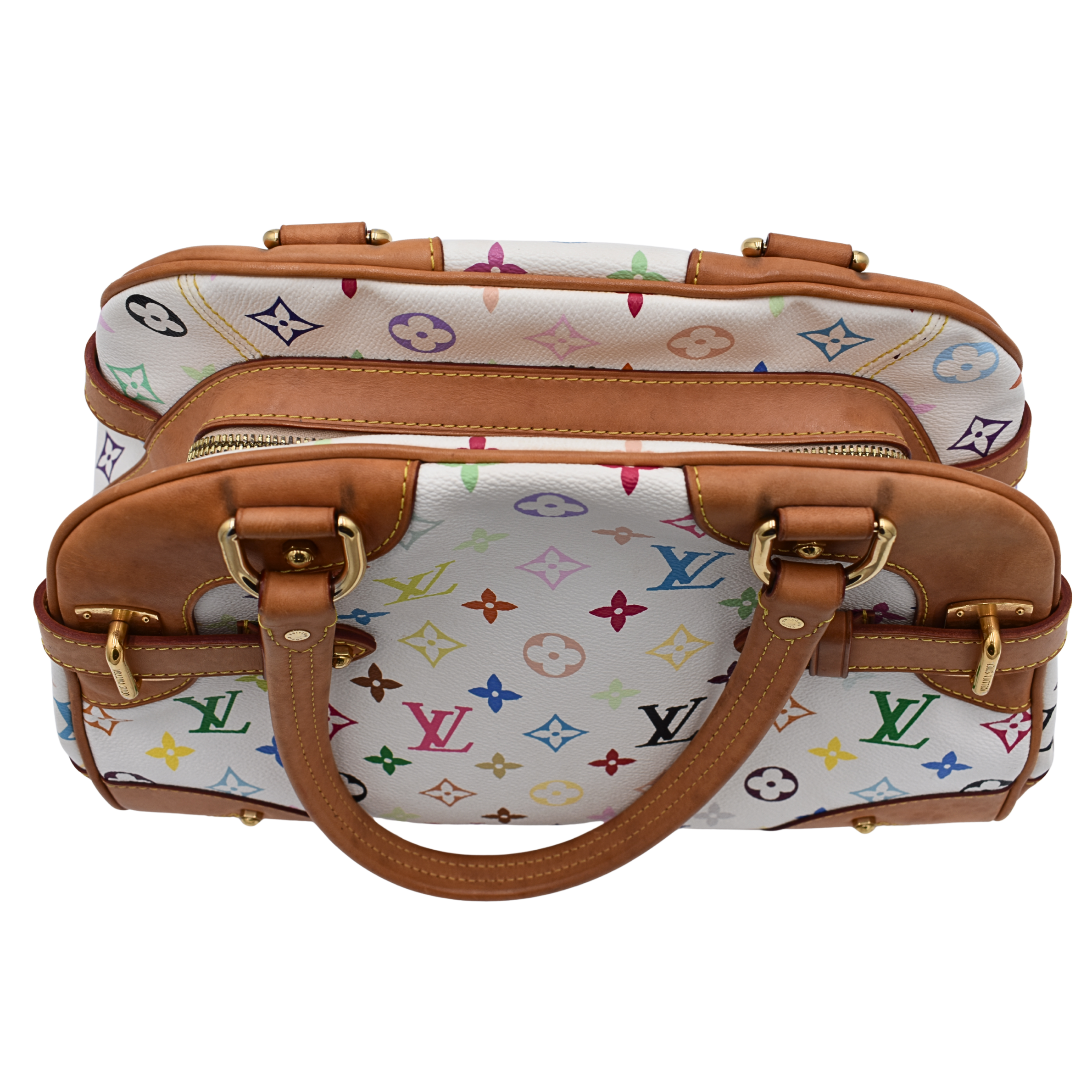 White Multicolor Monogram Claudia