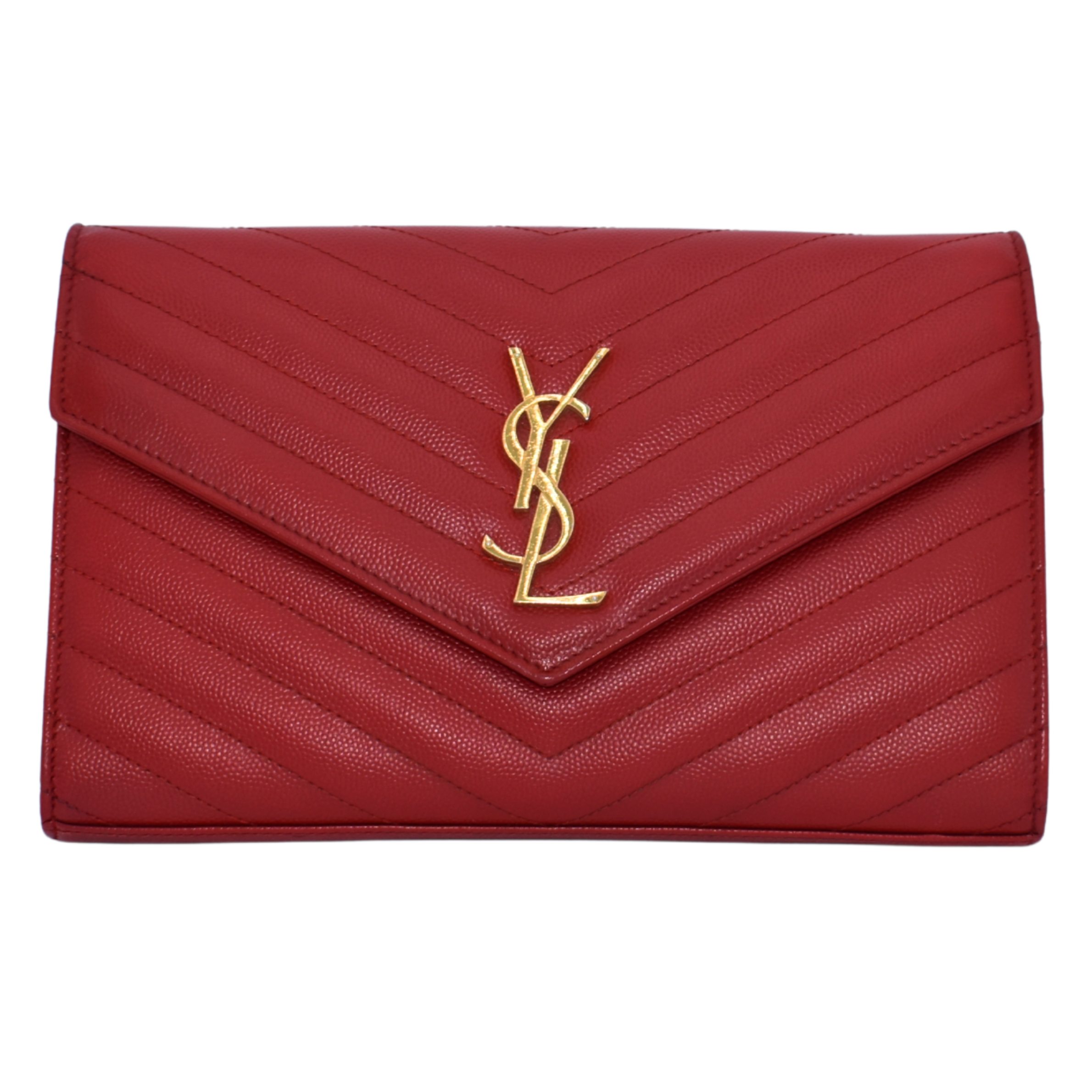 Cassandre Chevron Wallet on Chain Red
