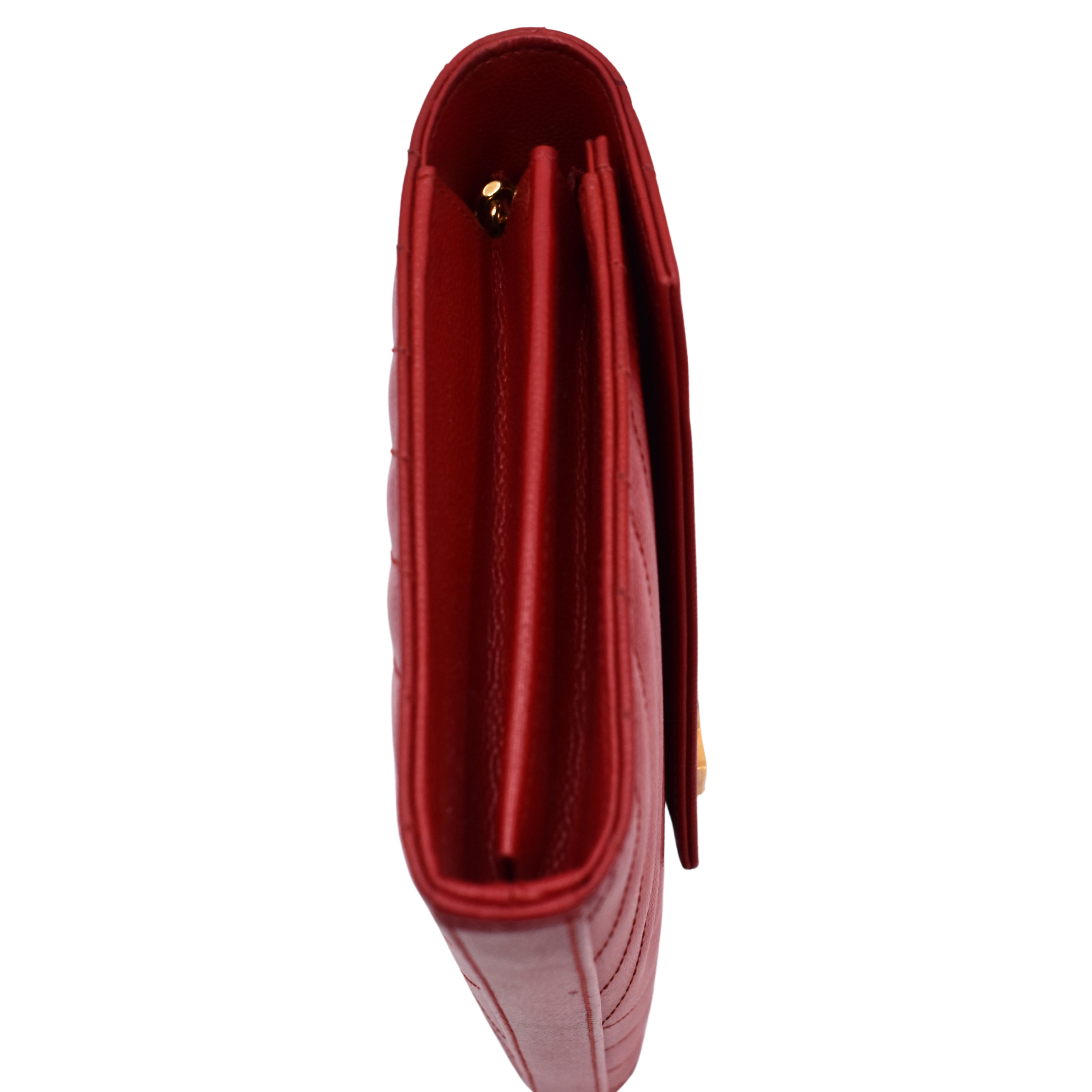 Cassandre Chevron Wallet on Chain Red