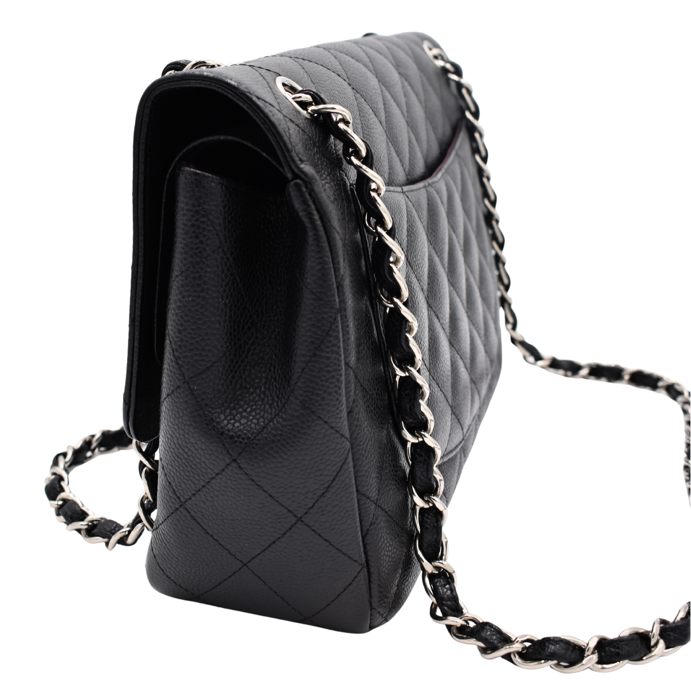 Jumbo Black Caviar Double Flap
