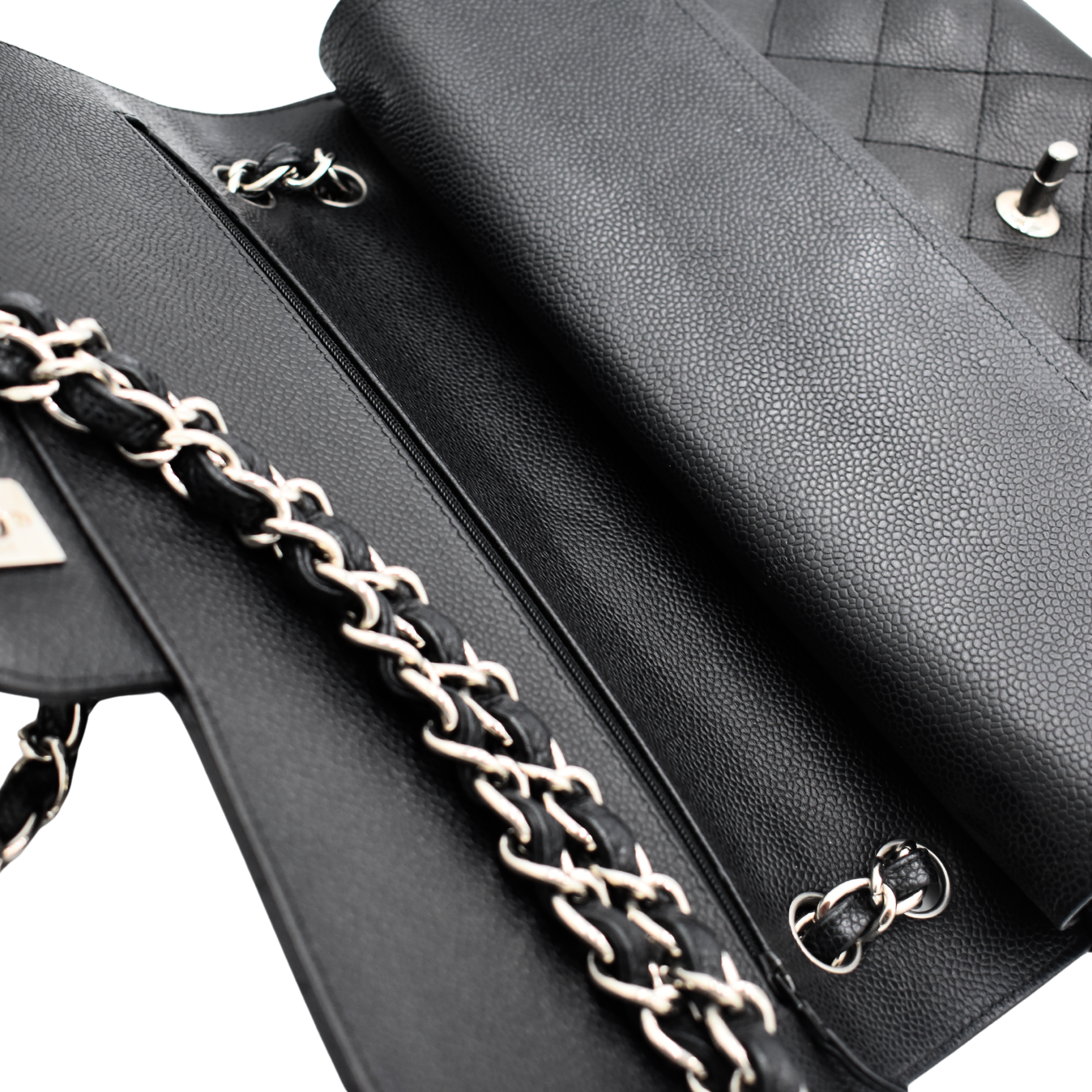 Jumbo Black Caviar Double Flap