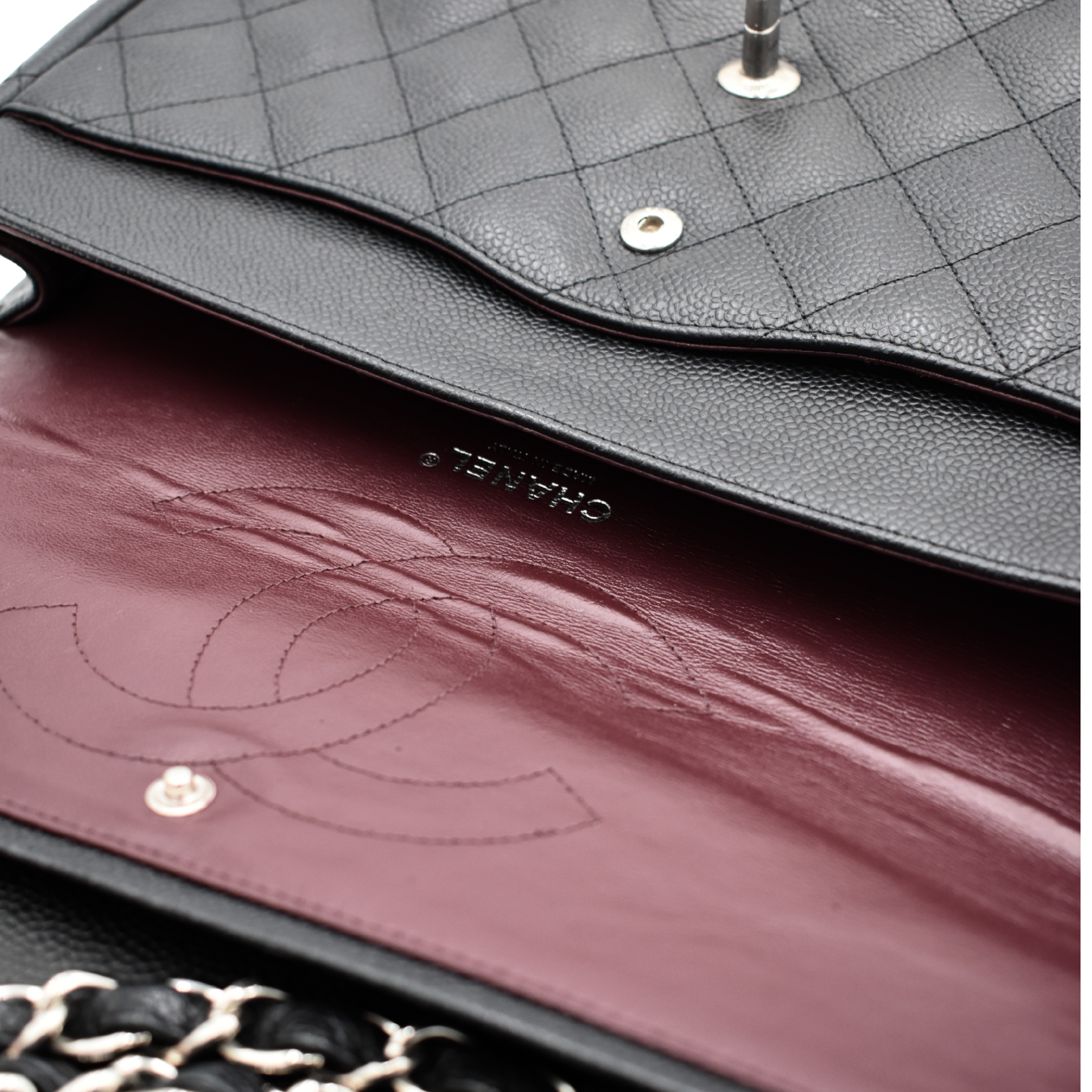 Jumbo Black Caviar Double Flap