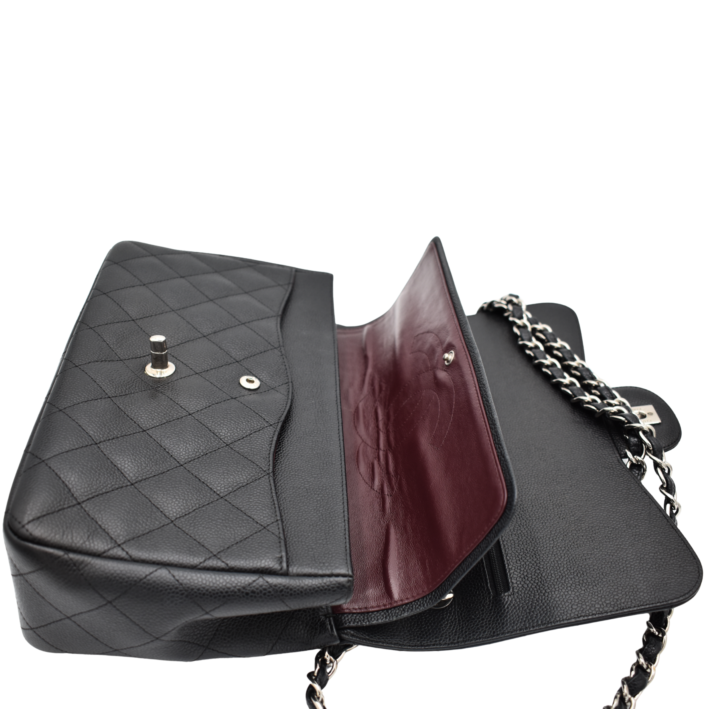 Jumbo Black Caviar Double Flap