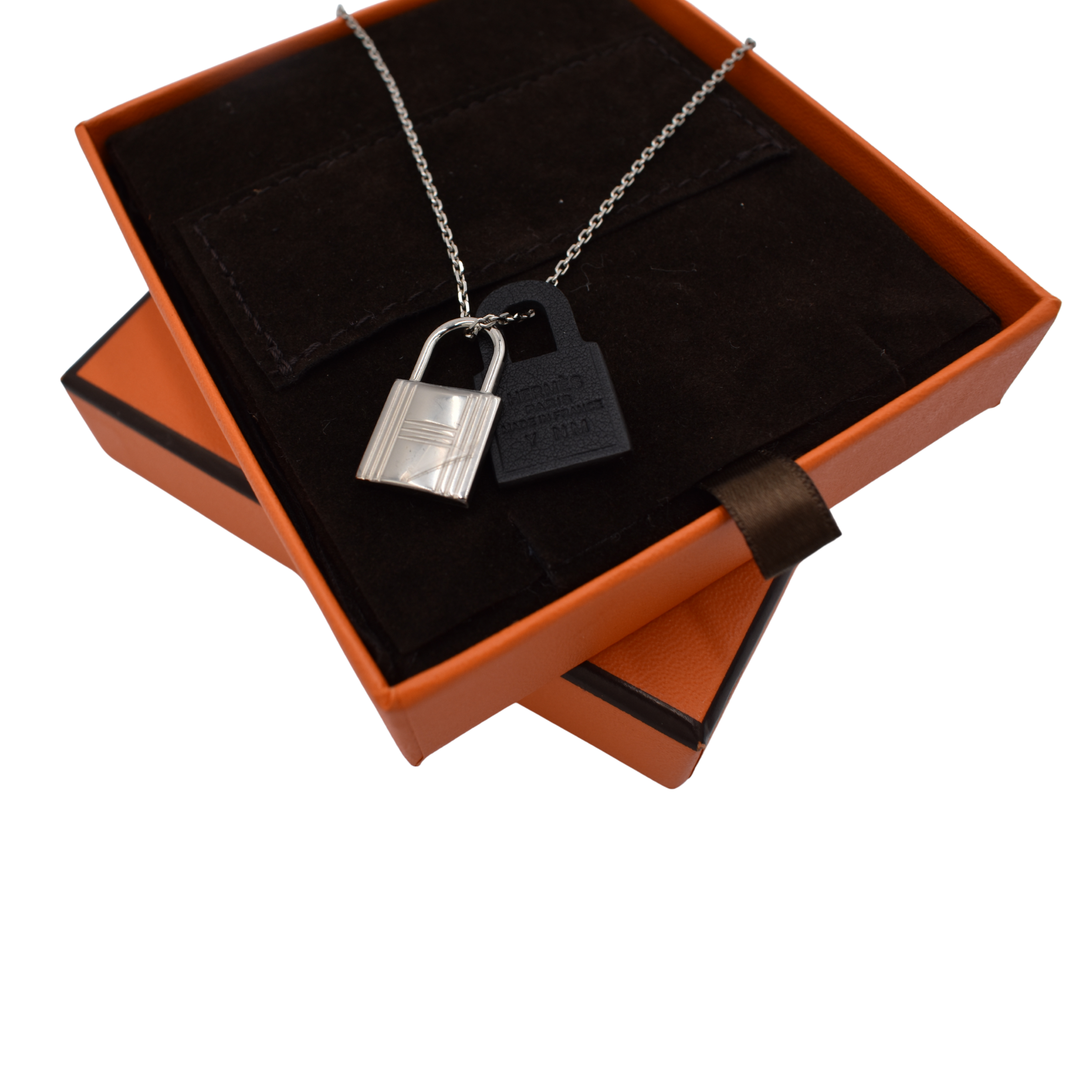 Leather Kelly Lock Pendant Necklace