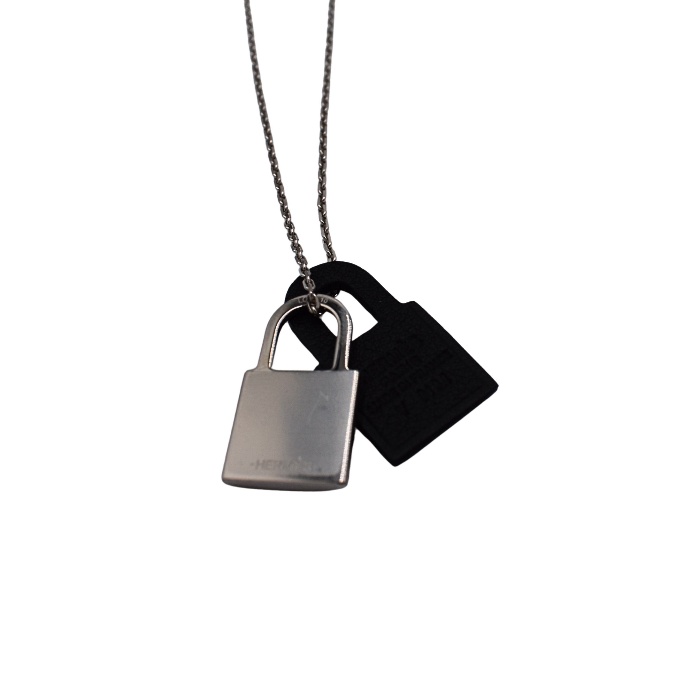 Leather Kelly Lock Pendant Necklace