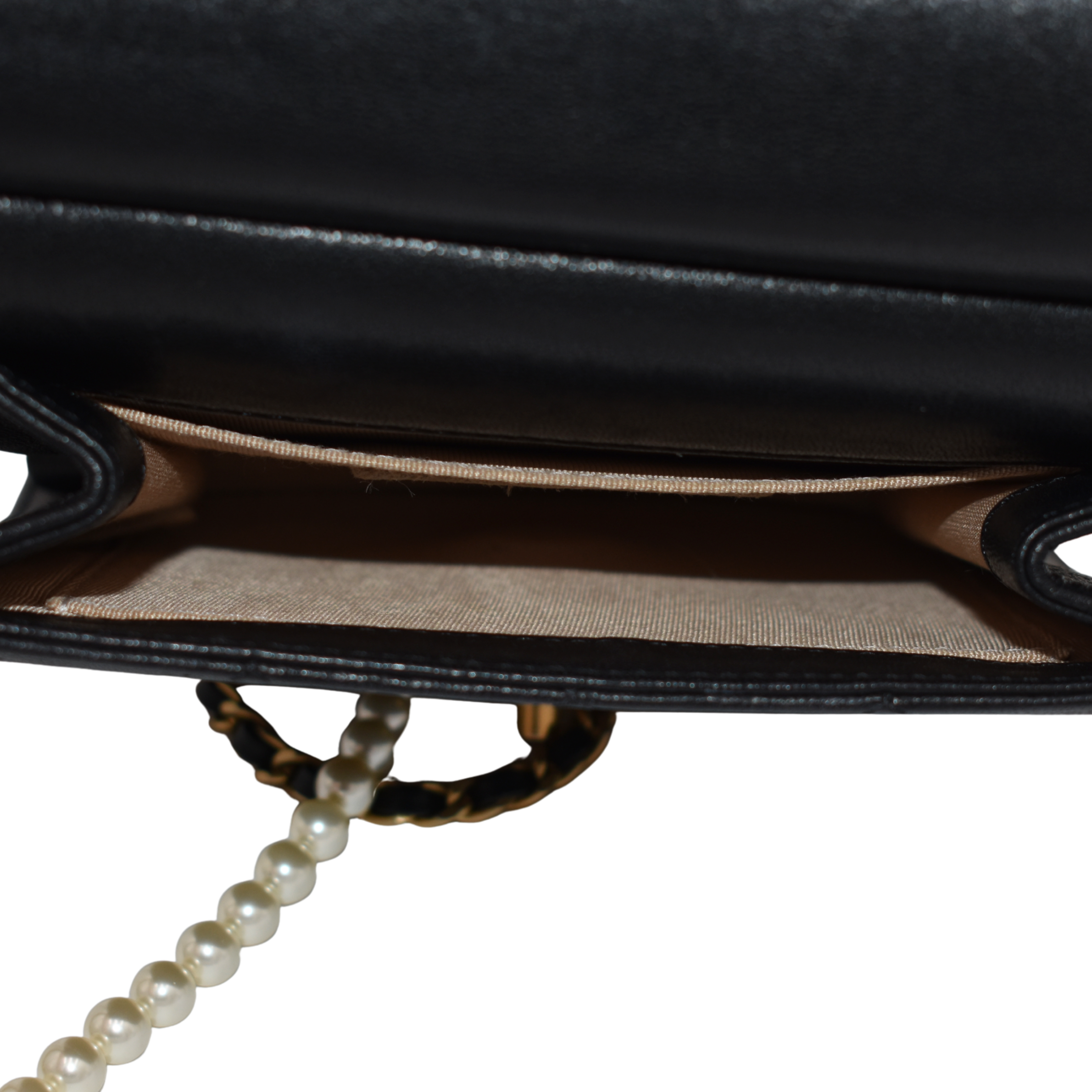 Goatskin Quilted Chic Pearls Flap Bag