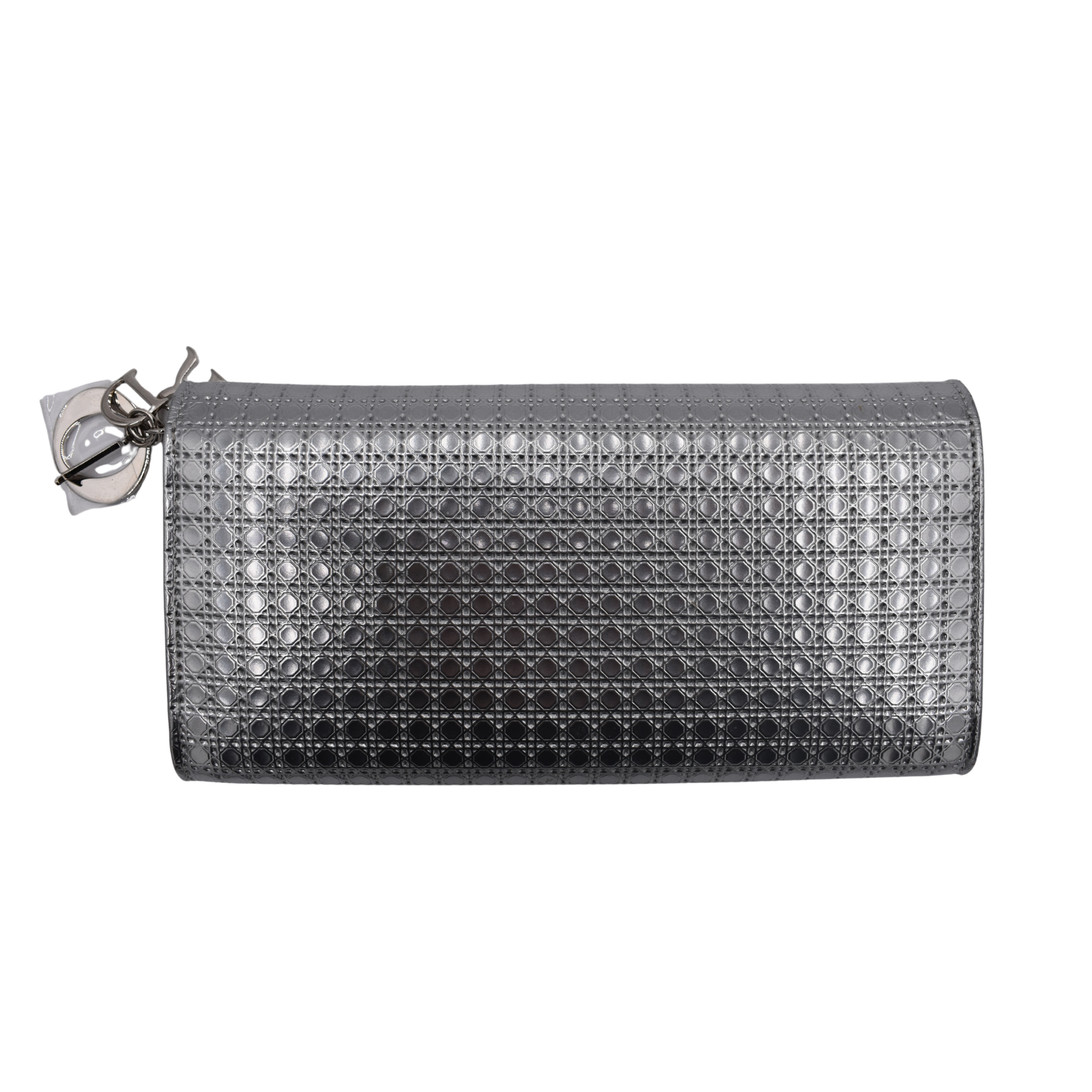 Metallic Silver Micro Cannage Croisiere Chain Wallet