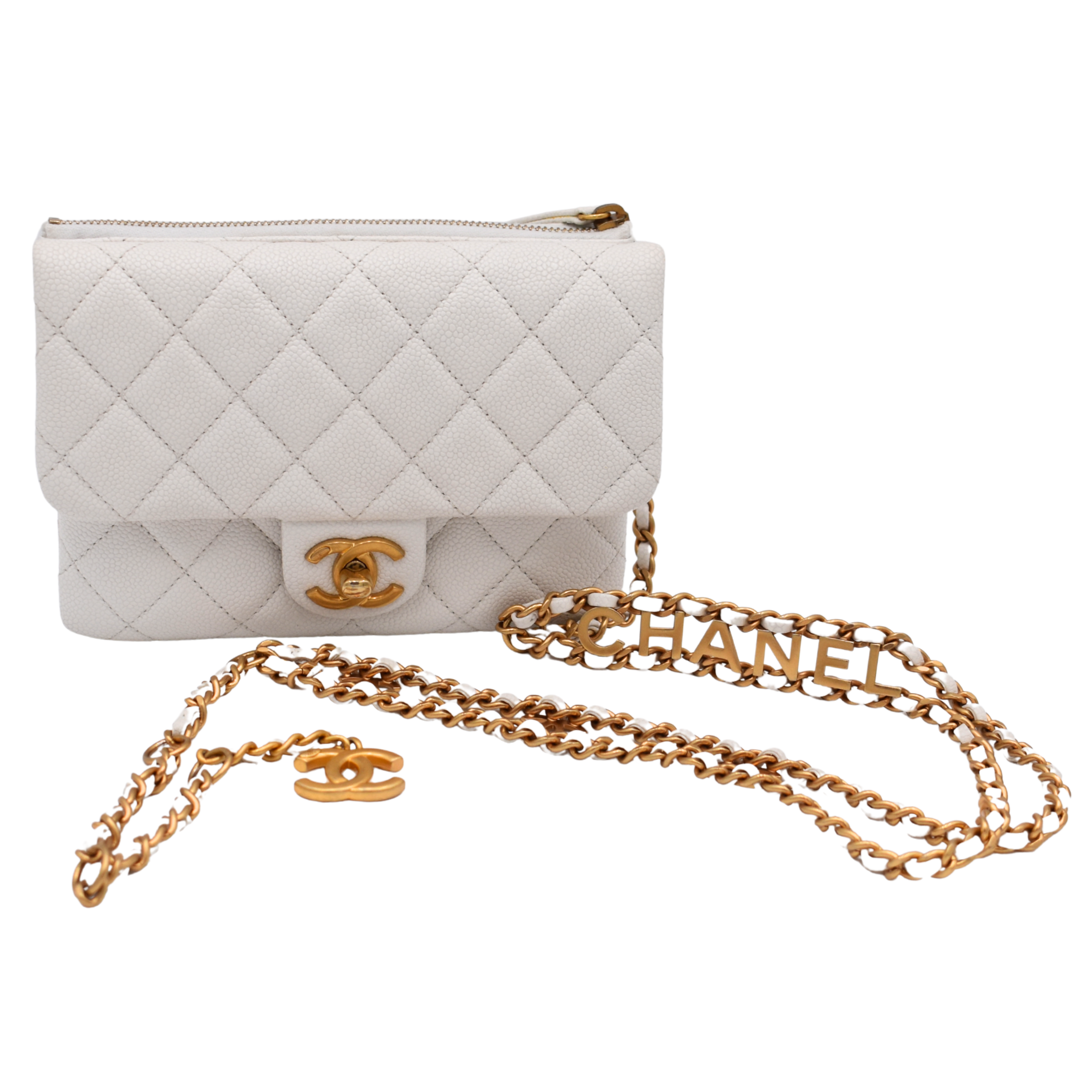 White Caviar Pick Me Up Flap Belt Bag