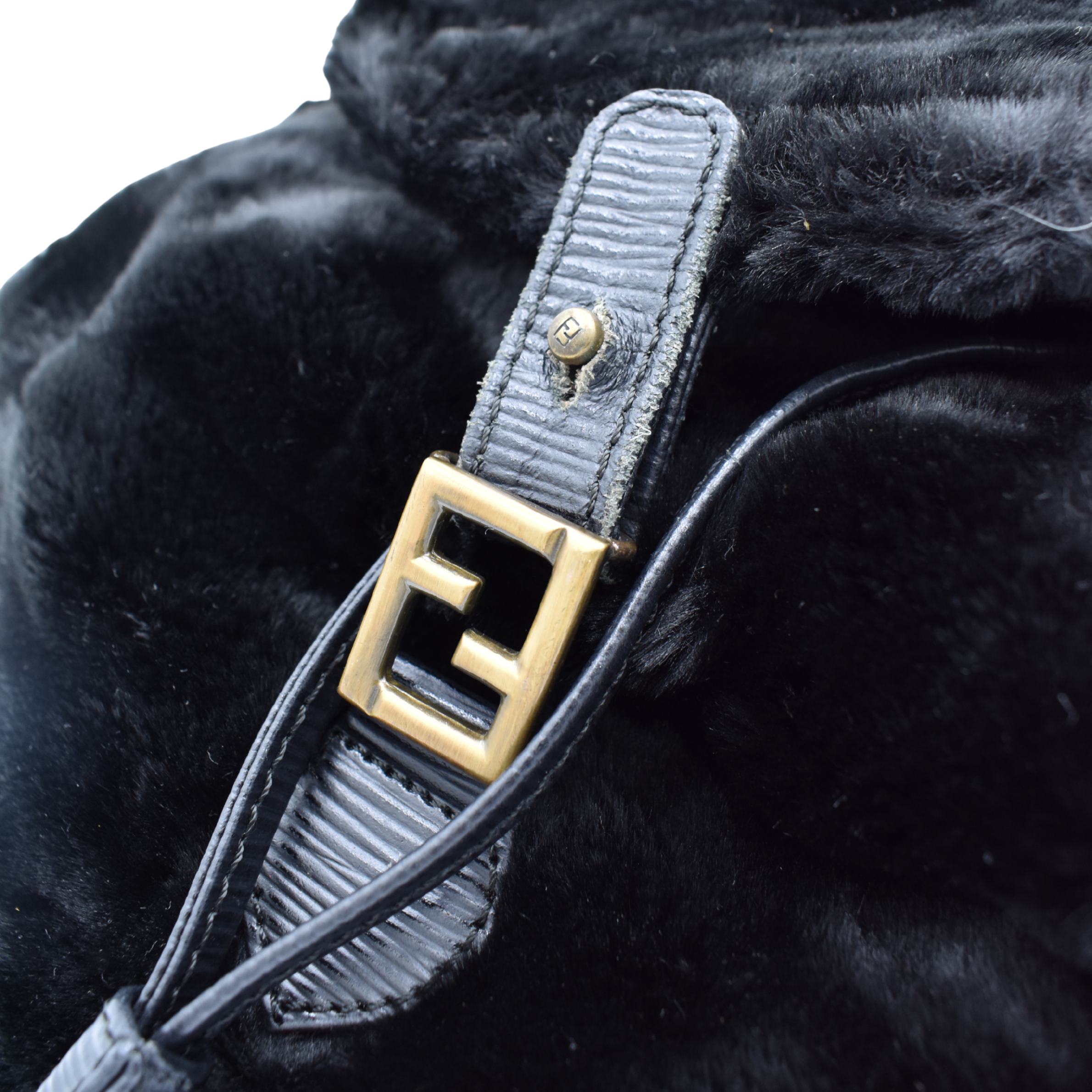 Faux Fur Black Backpack