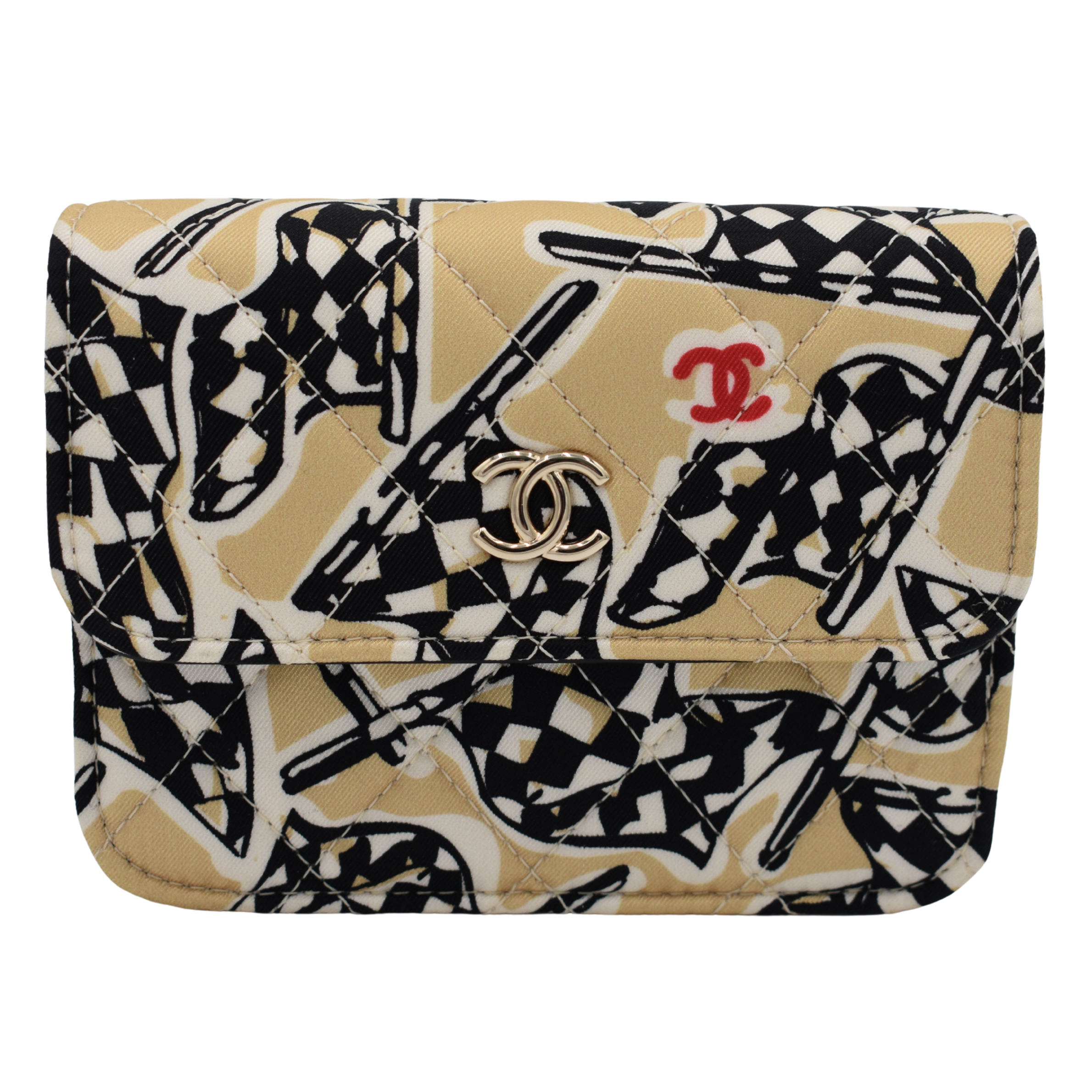 Check Flag Printed Mini Bag on Chain
